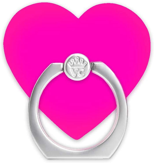 Velvet Caviar Cell Phone Ring Holder - Finger Ring & Stand - Improves Phone Grip Compatible with Iphone, Galaxy and Most Smartphones (Neon Pink Heart)  Velvet Caviar   