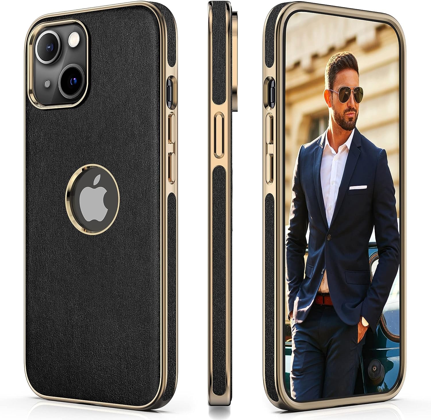 LOHASIC for Iphone 14 plus Cases Women, Crocodile Leather Luxury Phone Cover with Logo Cutout, Thin High-End Designer Snake Skin Non-Slip Girly Cases for Iphone 14 Plus(2022) 6.7" 5G - Light Green  LOHASIC Black/14Plus  