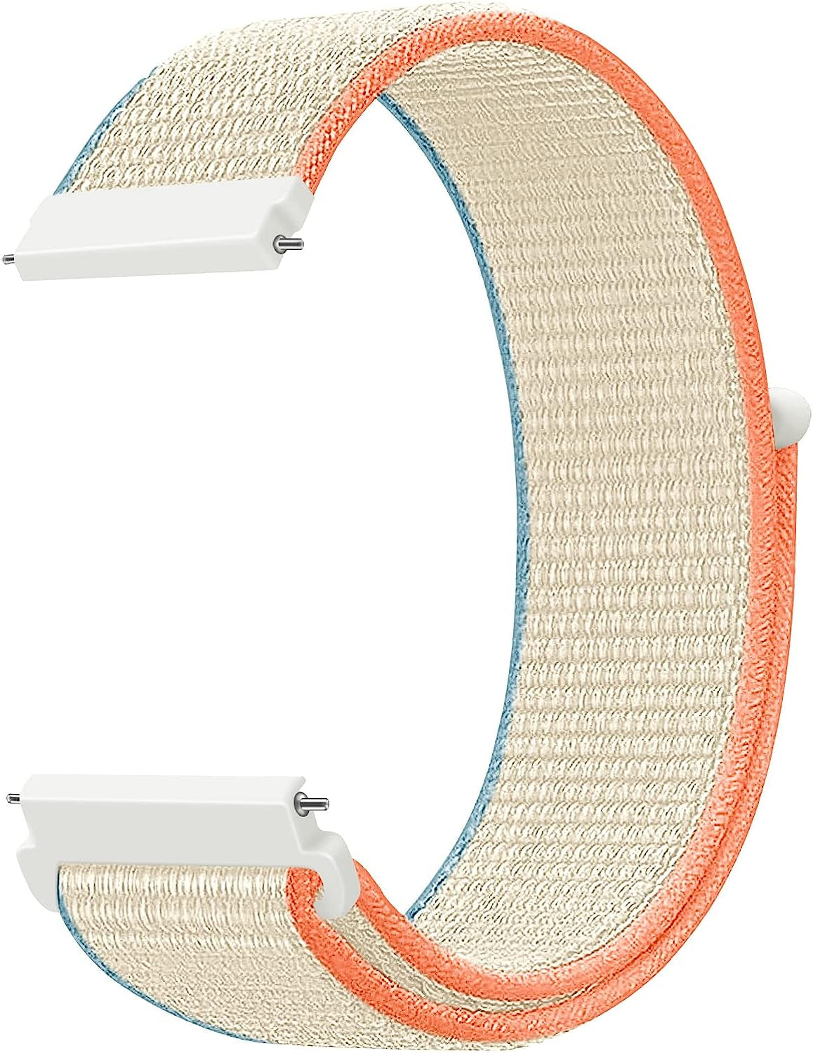 20Mm Quick Release Watch Band Nylon Strap for Samsung Galaxy Watch 5 4 3 40Mm 41Mm 42Mm 44Mm 45Mm 46Mm Nylon Breathable Sport Strap Wristband Replacement Bracelet for Amazfit Bip U Pro/Gts/Gts 2 3 4  DMVEIMAL Milk white  