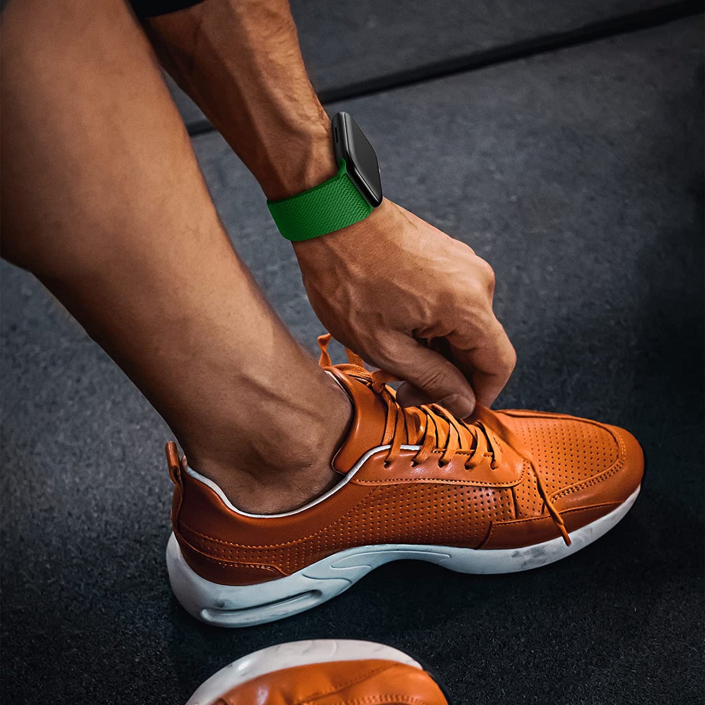 AMANECER Stretchy Nylon Watch Bands Compatible with Apple Watch Ultra Series 8/7/6/5/4/3/2/1 SE, Adjustable Braided Elastic Sport Loop Rugged Straps for Iwatch Women Men (Hunter Green, 38/40/41MM)  AMANECER   