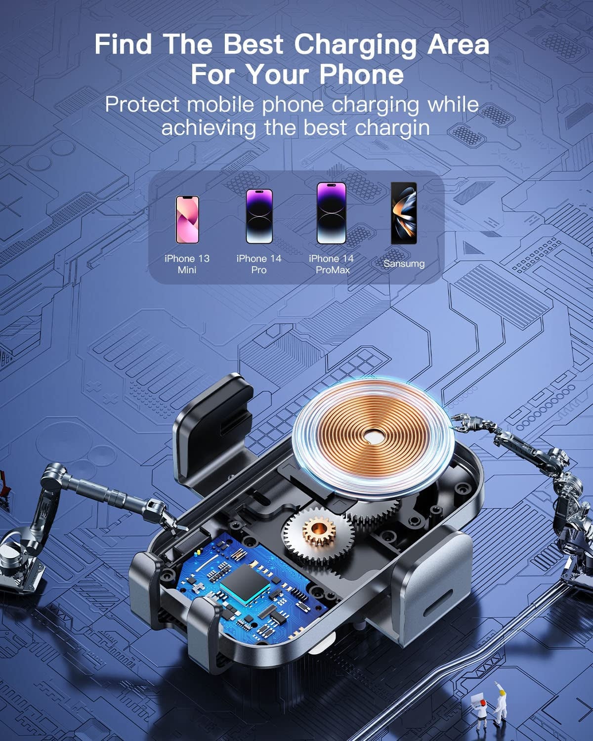 𝟮𝟬𝟮𝟯 𝗡𝗲𝘄 Weetla Wireless Car Charger,Charging Auto-Alignment, Air Vent 360° Adjustable Auto-Clamping Car Phone Holder Mount Wireless Charging for Iphone14/13/12/11/Pro Max/Samsung Galaxy Phone  Shenzhen Caibo Technology Co.,Ltd   