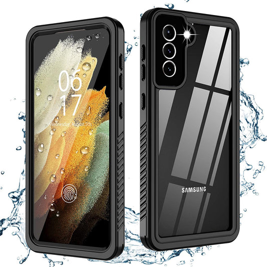 Oterkin for Samsung Galaxy S21 Waterproof Case with Built-In Screen Protector Dustproof Shockproof 360 Full Body Underwater Case for Samsung S21 5G 6.2Inch (2021) Black  Oterkin   