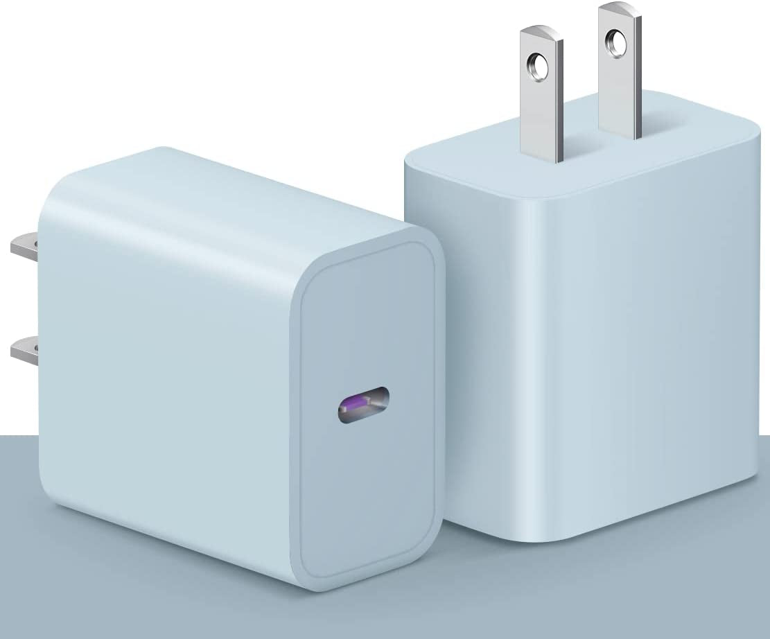 USB C Wall Charger【Apple Mfi Certified】 2Pack Iphone 14 Charger Block 20W PD Power Adapter for Iphone 14/14 Pro/14 Pro Max/14 Plus/13 12 11 Pro Max/Mini/Xs Max/Xr/X, Ipad, Samsung Phone, Google Phone  Shenzhen Dipinle Technology Co., Ltd 2Pack Blue  