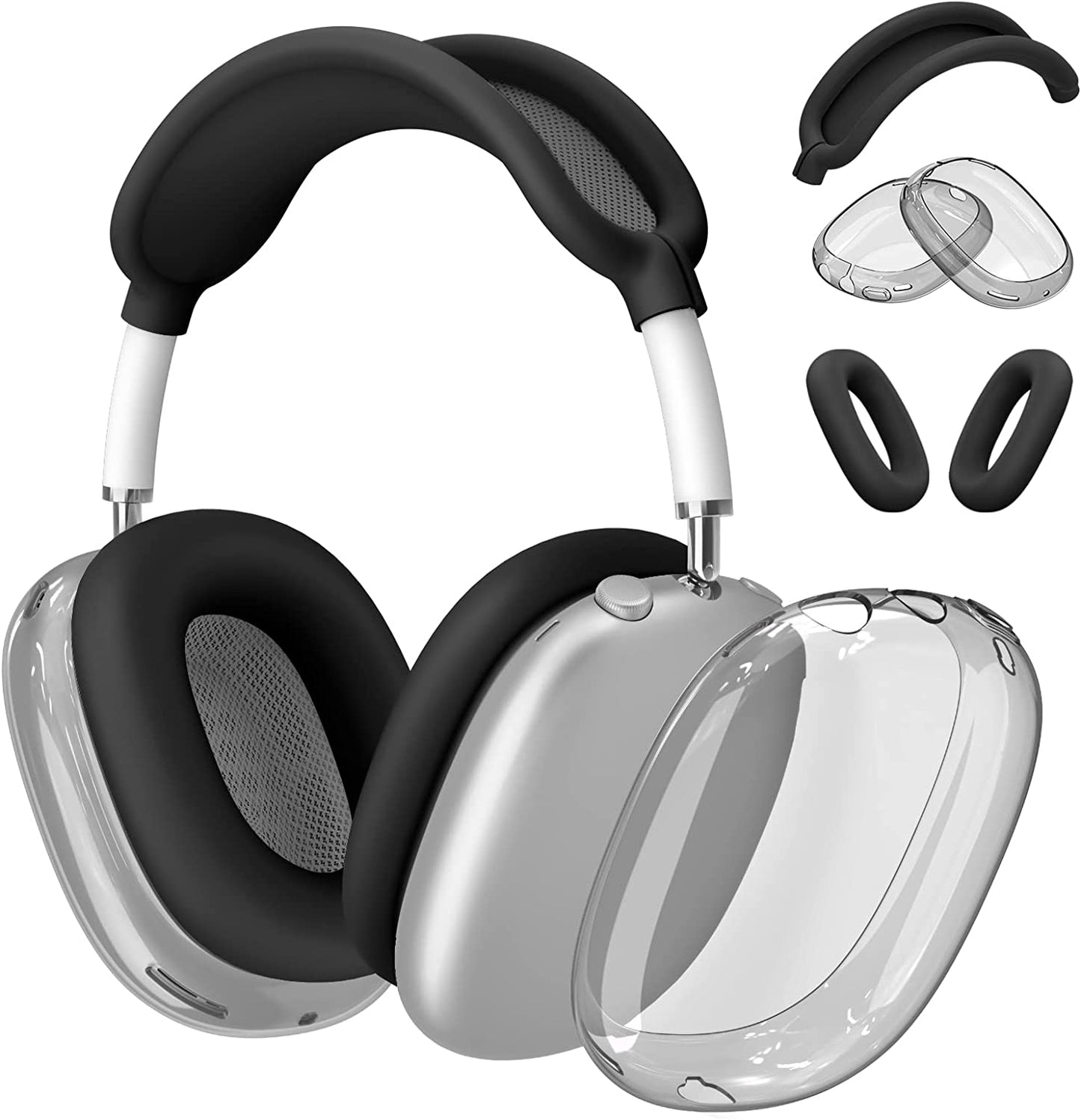 【3 in 1】 Case Cover for Airpods Max Headphones, Anti-Scratch Sweat-Proof Ear Pad Covers/Ear Cups Cover/Headband Cover Protectorfor Apple Airpods Max - Black.  Galafoki   