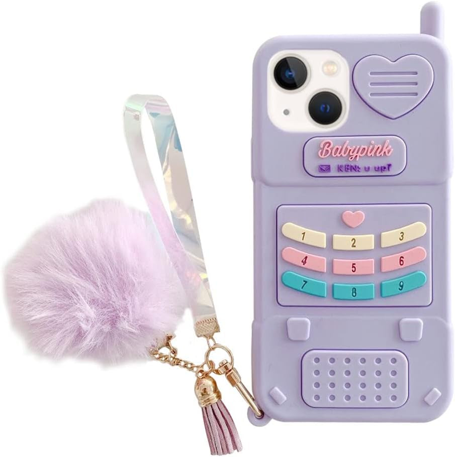 YAKVOOK Kawaii Phone Cases for Iphone 12/12 Pro,Cute Cartoon Cookies Bear Phone Case with Bubble Tea Phone Case 3D Iphone 12/12 Pro Case Soft Silicone Shockproof Cover for Women Girls  Yatchen Retro Phone Purple Love Iphone 14 