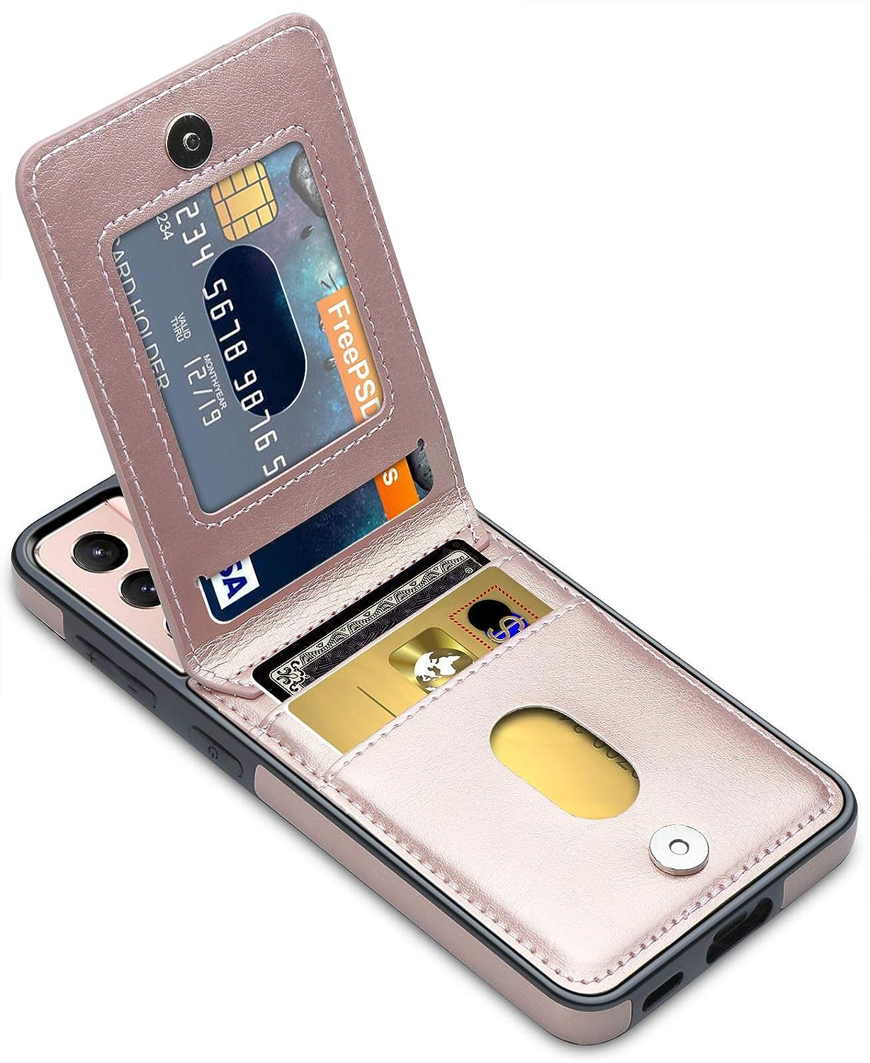 Lakibeibi Samsung Galaxy S21 Ultra Case, S21 Ultra Phone Case, Dual Layer Lightweight Premium Leather Wallet Case with Card Holders Flip Protective Case for Samsung Galaxy S21 Ultra (2021), Purple  LakiBeibi Rose Gold Galaxy S21 Plus 6.7" 