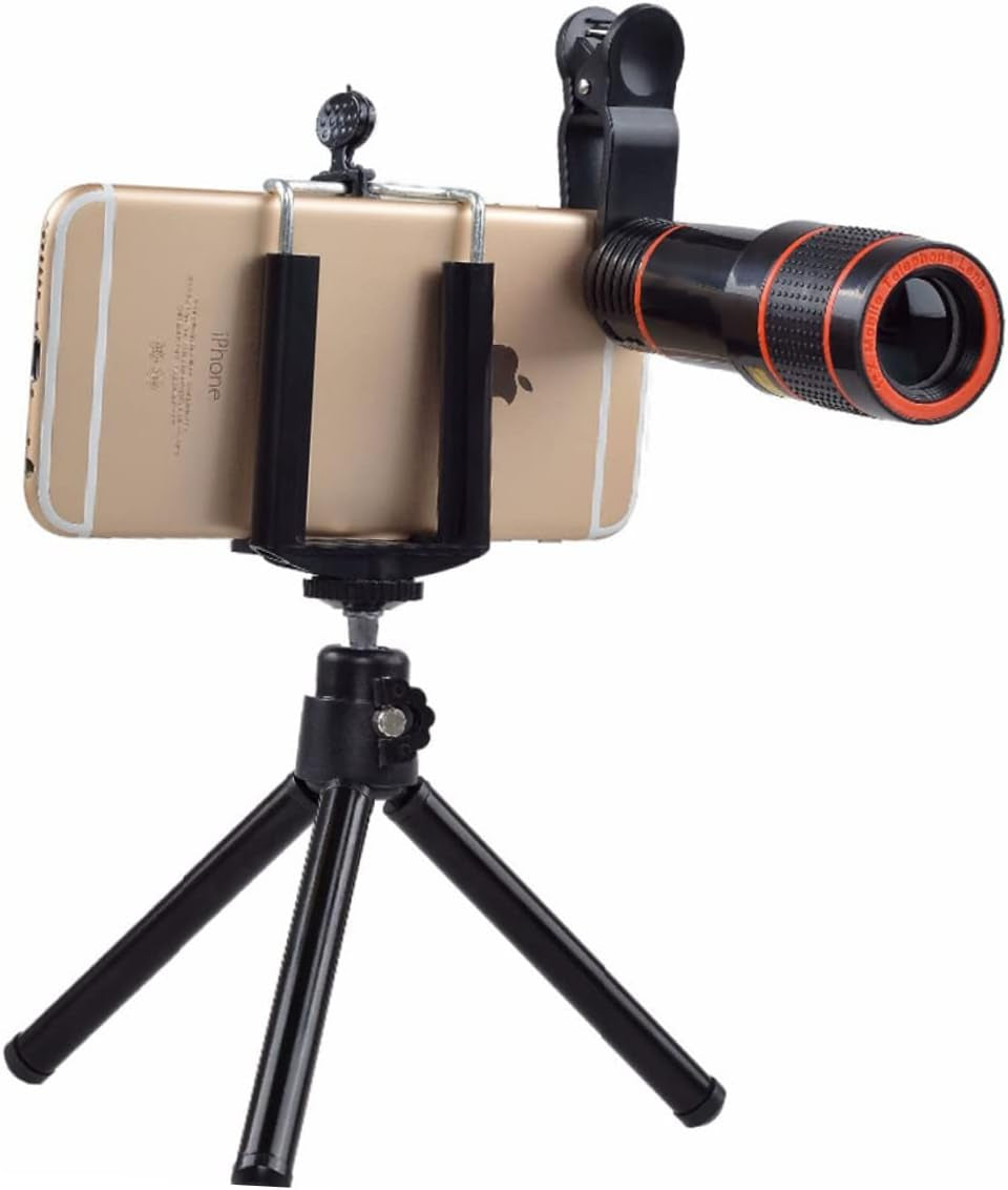 Generic 1 Set Cell Phone Camera Lens Smartphone Camera Lens Phone Camera Lens 12X Telephoto Lens Telephoto Lens with Tripod Optical Cell Phone Lens 12X Telephoto Lens Telescope Telephone  Generic   