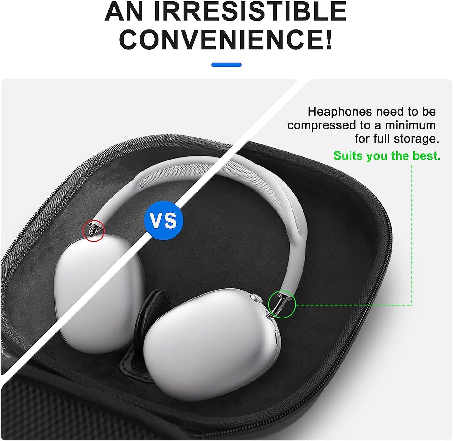 Opoway Hard Case for Airpods Max with Sleep Mode, Upgraded Travel Carrying Headphone Case with Silicone Earpad Cover & Mesh Pocket, Portable Organizer Protective Storage Bag  Opoway   