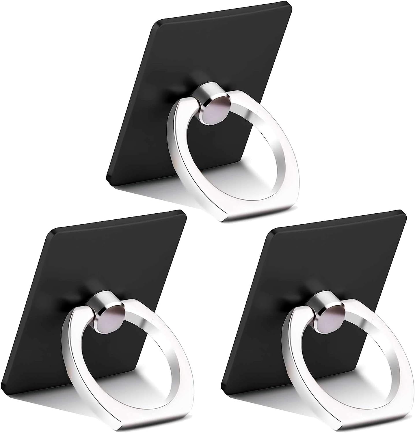 Finger Ring Stand, 360 Rotary Cell Phone Holder Finger Loop Grip Mount Universal Smartphone Kickstand,Ieugen Compatible with Iphone 14/Iphone 13/Galaxy S23/Galaxy S22/Galaxy  iEugen black 3packs  