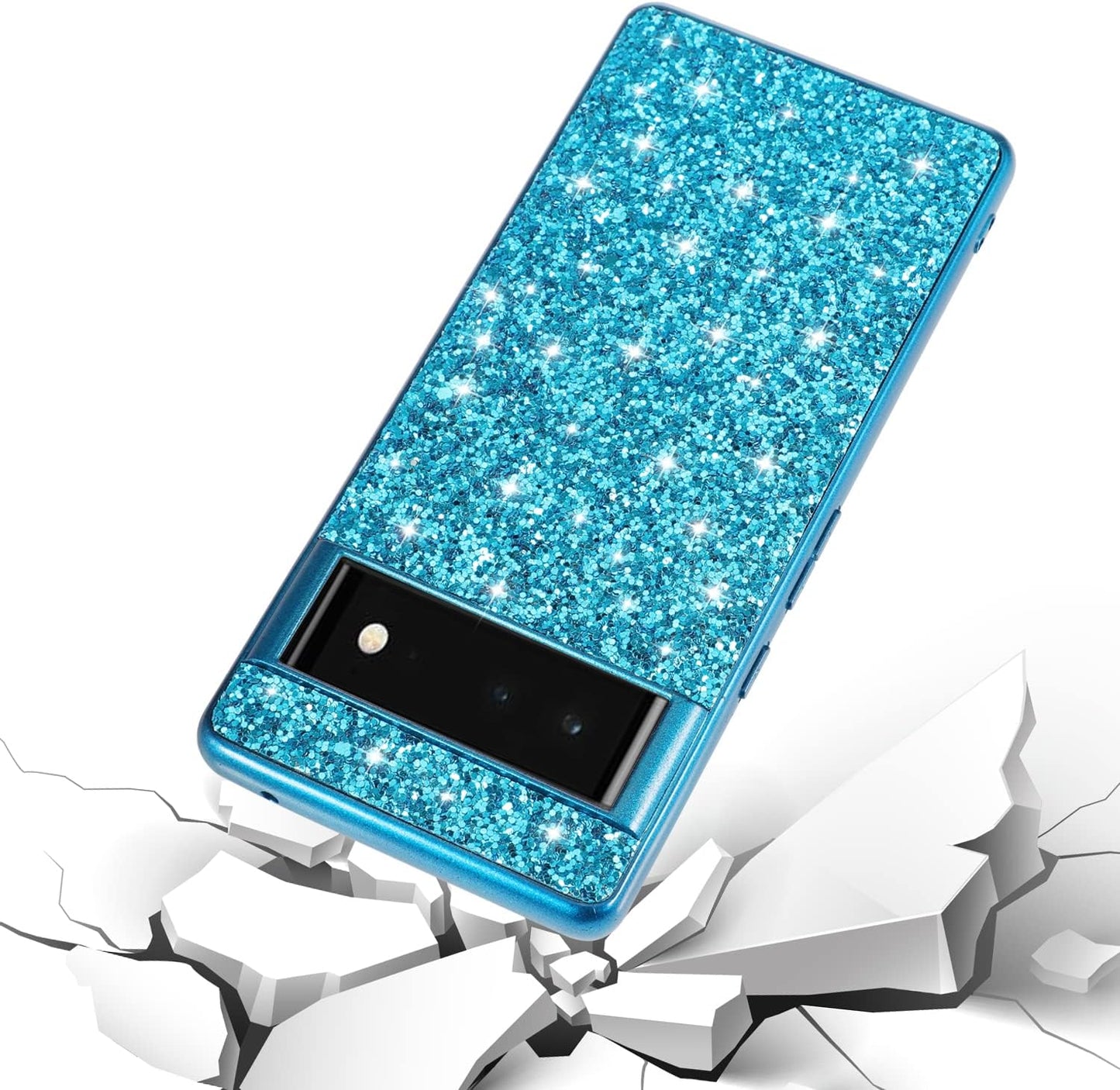 Joie & Joho Compatible with Google Pixel 6 Pro 5G 2021, Sparkling Back Cover Protective Case PC Hard Shockproof Protection Cover Case for Google Pixel 6 Pro, Black  Joie & Joho   