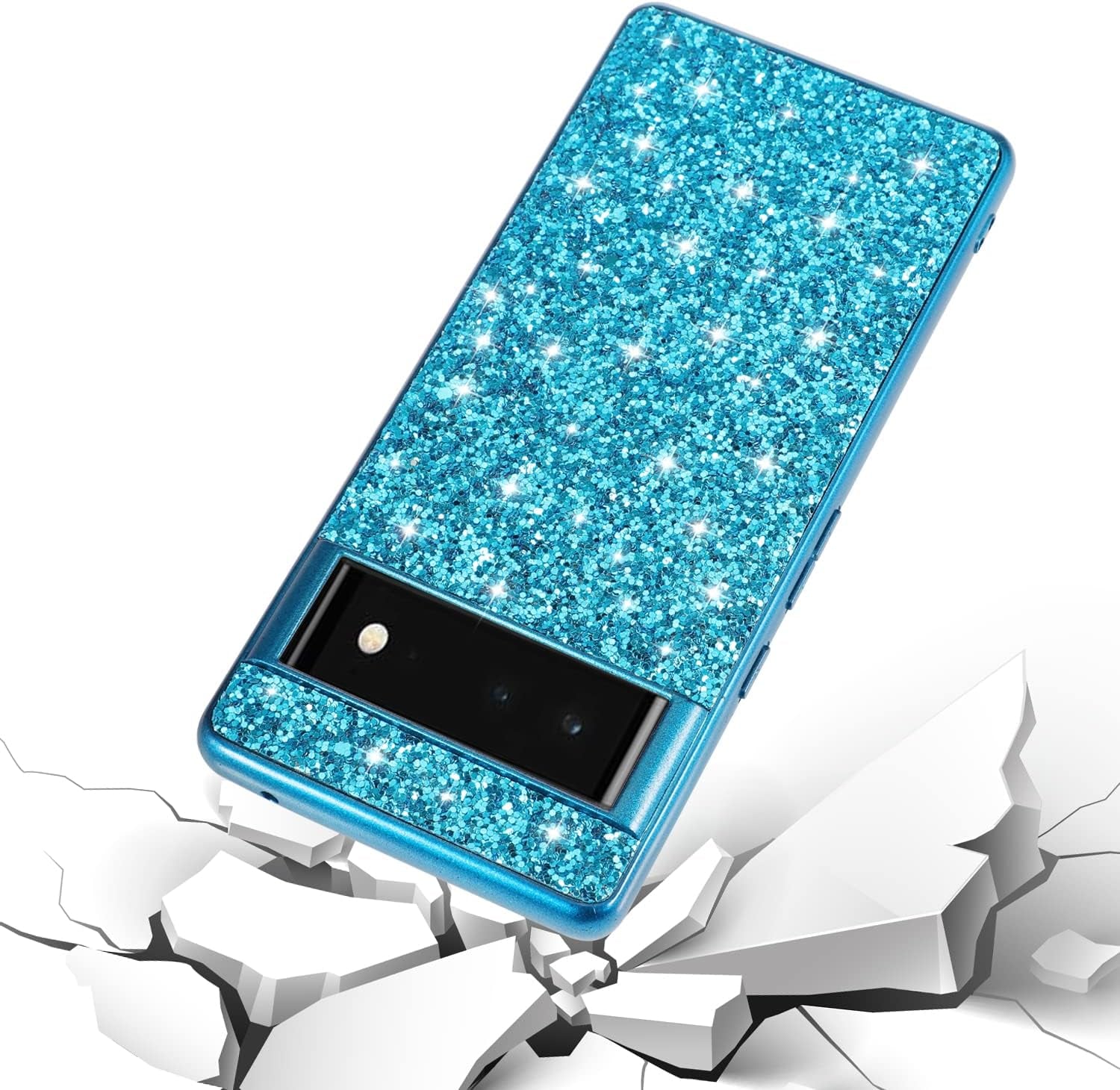 Joie & Joho Compatible with Google Pixel 6 Pro 5G 2021, Sparkling Back Cover Protective Case PC Hard Shockproof Protection Cover Case for Google Pixel 6 Pro, Black  Joie & Joho   