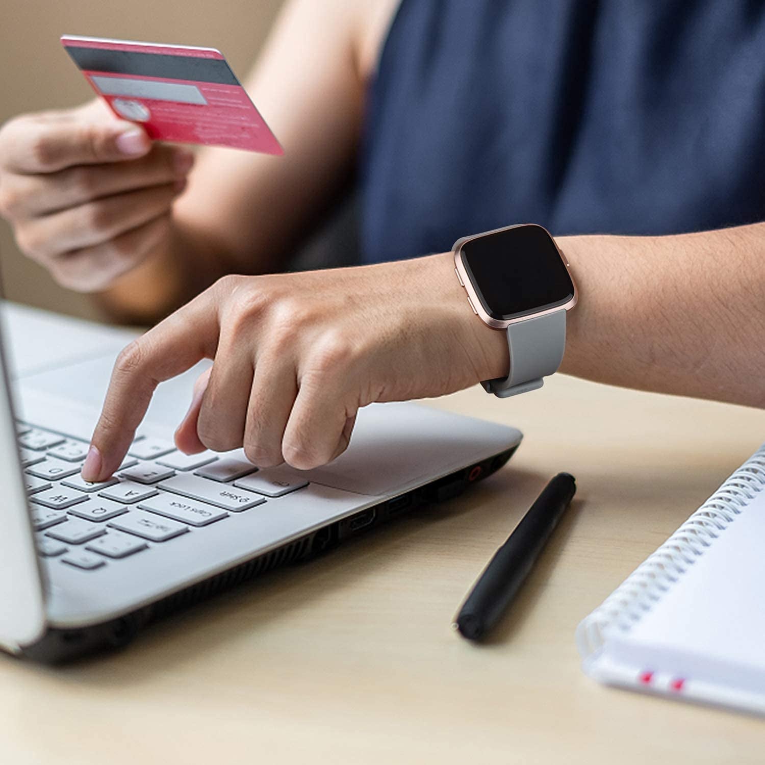 6 Pack Sport Bands Compatible with Fitbit Versa 2 / Versa/Versa Lite/Versa SE, Classic Soft Silicone Replacement Wristbands for Smart Watch Women Men (6 Pack A, Small)  AK   