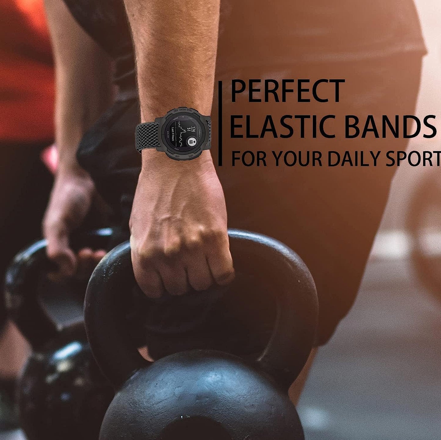 Olytop Elastic Watch Bands for Garmin Instinct/2 Solar, 22Mm Soft Stretchy Nylon Ultra-Light Wristband Replacement Strap Men Women for Garmin Instinct Tactical/Esports/Solar/Tide Smartwatch  Olytop   