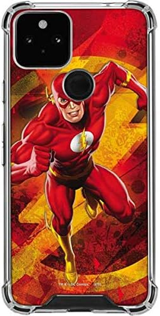 Skinit Clear Phone Case Compatible with Google Pixel 5 - Officially Licensed Warner Bros Ripped Flash Design  Skinit   