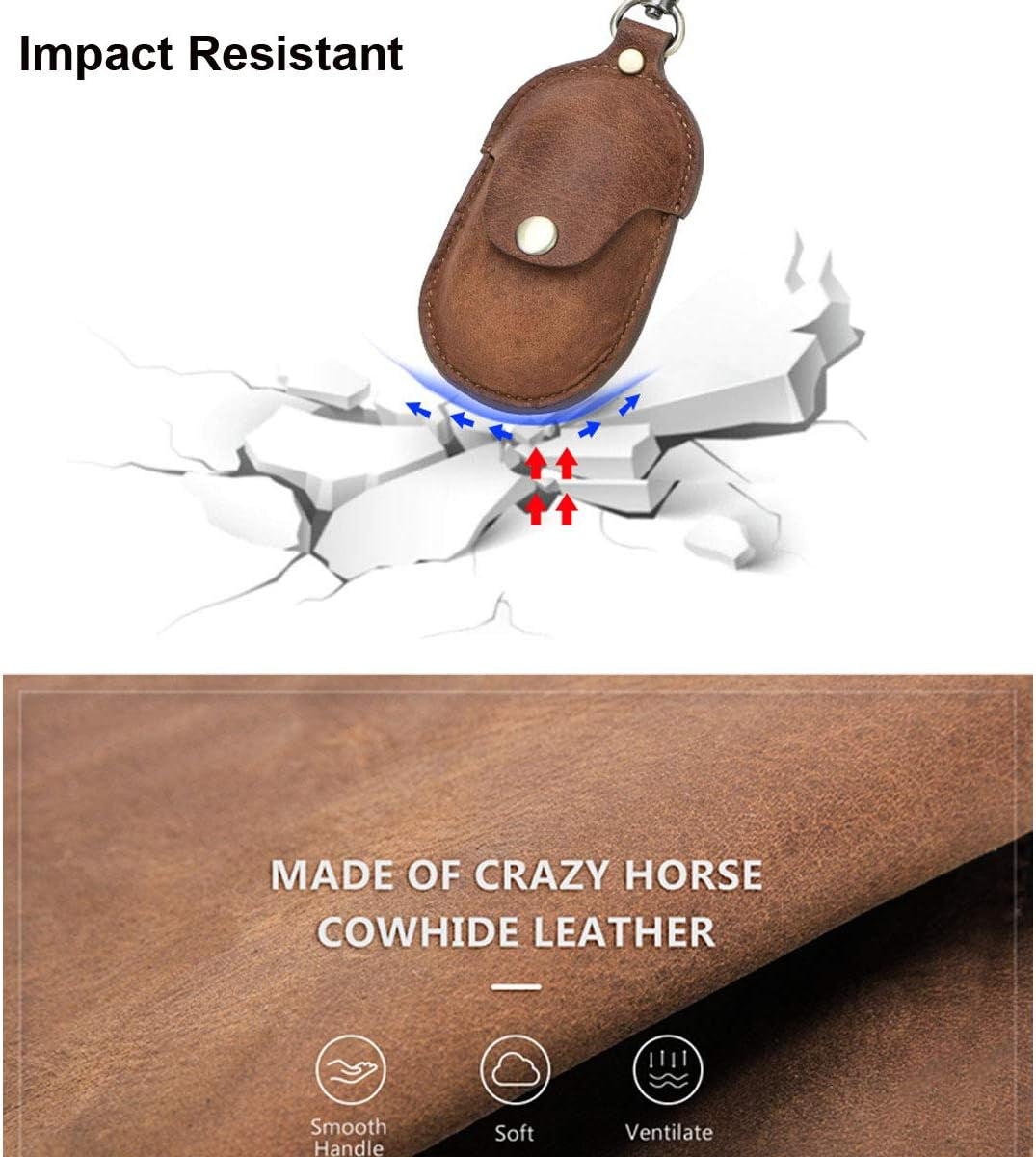 For Galaxy Buds Case, Personalized Genuine Leather Case Samsung Galaxy Buds Case Portable Protective Galaxy Buds Case Cover Shockproof with Loss Prevention Clip for Galaxy Buds & Galaxy Buds+ Plus  Tg   