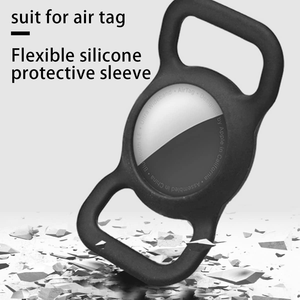 2 Pack Compatible with Apple Airtag Dog Collar Holder Silicone Pet Collar Case, Waterproof Suitable for Cat and Dog Collar  Jobazok   