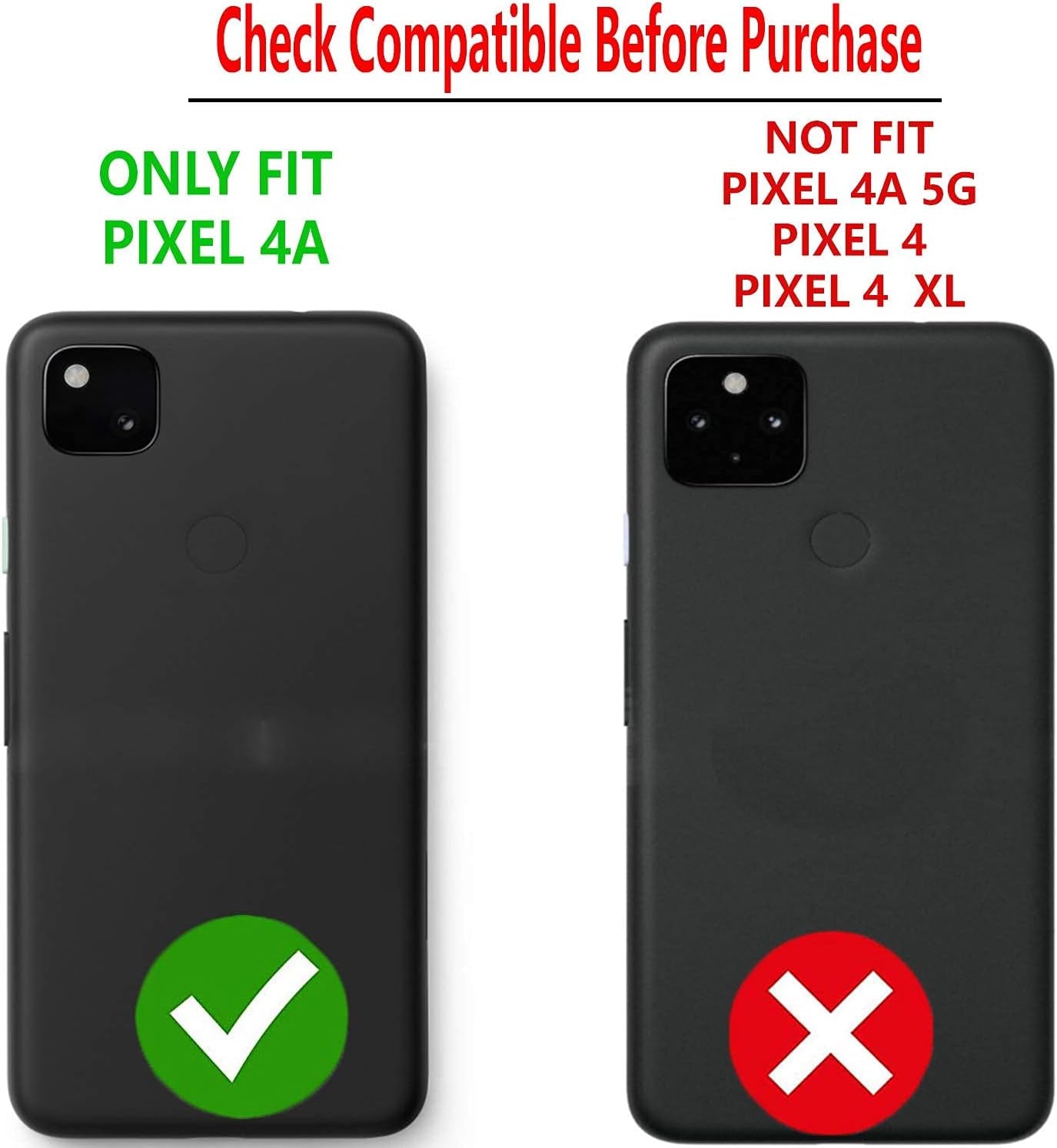 Circlemalls- Google Pixel 4A Case, [Not Fit Pixel 4A 5G/Pixel 4] with [Tempered Glass Screen Protector Included], 12 Feet Drop Test Proof Clear Durable Armor Protective Phone Cover - Black  Circlemalls   