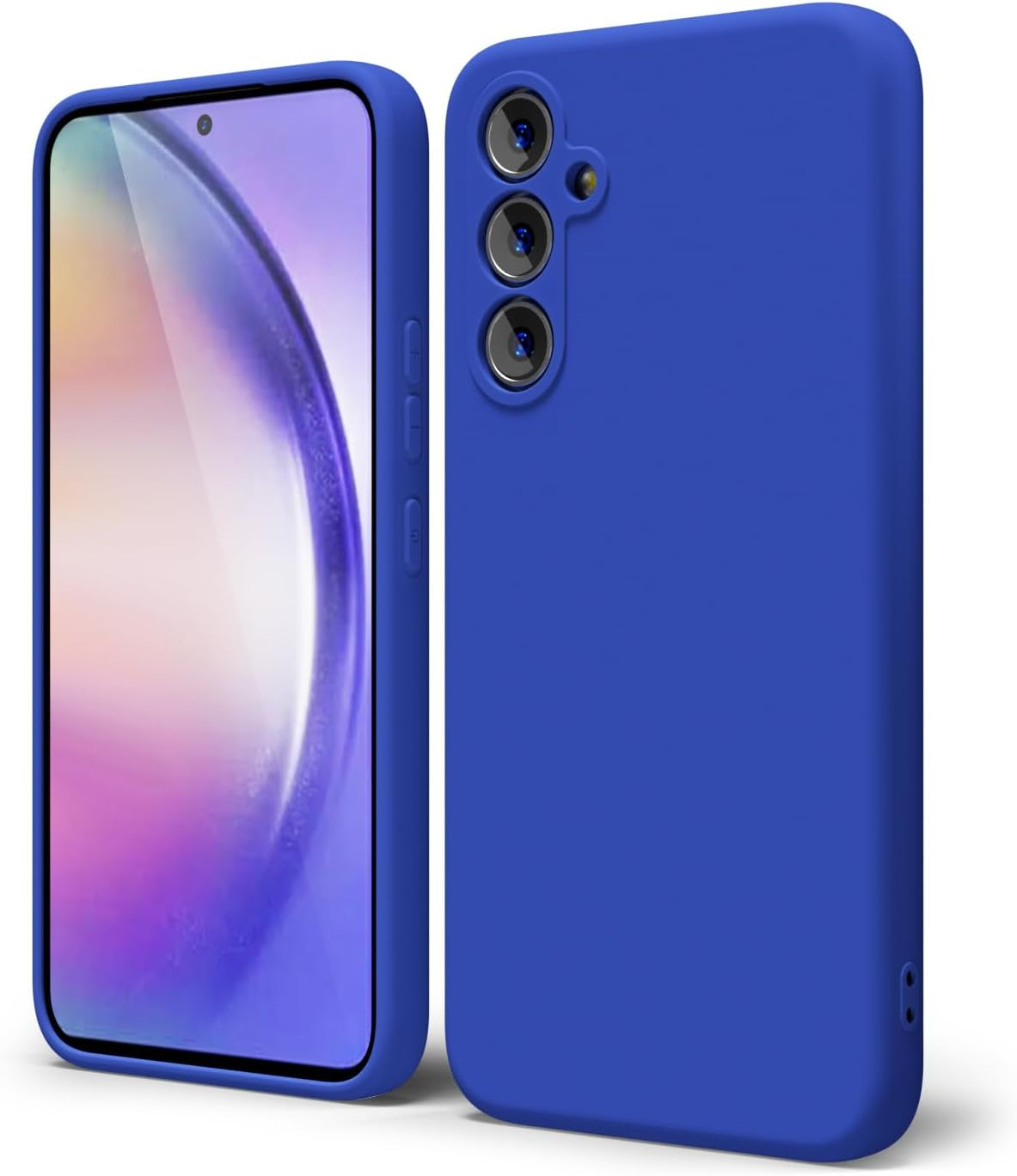 Oakxco for Samsung Galaxy A53 Phone Case Liquid Silicone, Cute Thin Slim Soft Rubber TPU Plain Smooth Gel Cover for Women Girl, Matte Solid Protective & Shockproof, Black  oakxco Royal Blue A54 