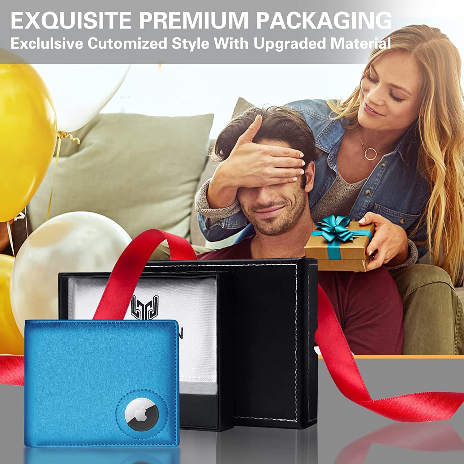 Roll over Image to Zoom in GIPUSSON Men'S Leather Slim Bifold Wallet RFID Blocking Front Pocket Wallets for Men with Stylish Gift Box  GIPUSSON   