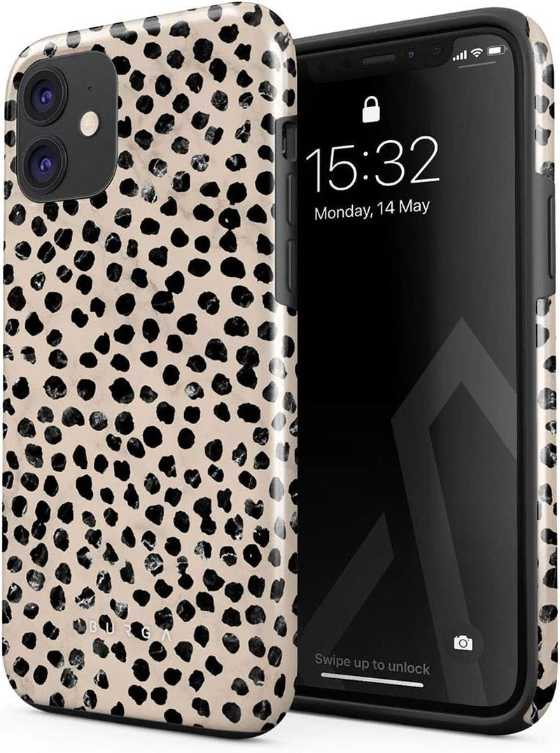 BURGA Phone Case Compatible with Iphone 14 plus - Wireless Charging Compatible, Hybrid 2-Layer Hard Shell + Silicone Protective Case, Heavy Duty Protection, Shock-Absorbent, Fatal Contradiction  BURGA Almond Latte Iphone 12 