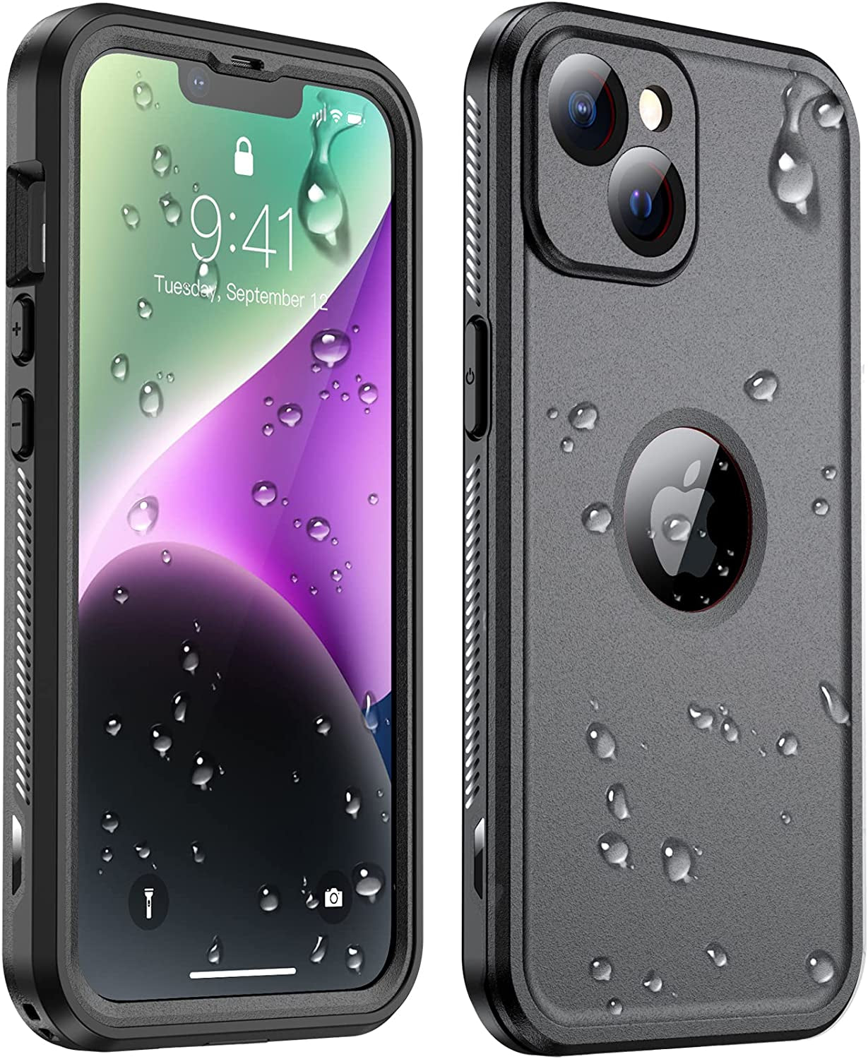 Temdan for Iphone 14 Case Waterproof,Built-In 9H Tempered Glass Screen Protector [IP68 Underwater][14Ft Military Dropproof][Dustproof][Real 360] Full Body Shockproof Protective Case-Blue-Clear  Temdan Black LifeProof iPhone 14 Plus 6.7 