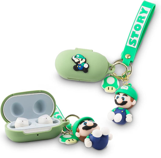 Fit Designed for Samsung Galaxy Buds Earphone/Galaxy Buds Plus+ Earphone, Suublg Silicone Cartoon Headphones Case Cover and Doll Keychain with Full Body Anti-Lost Lanyard Protection  Suublg   