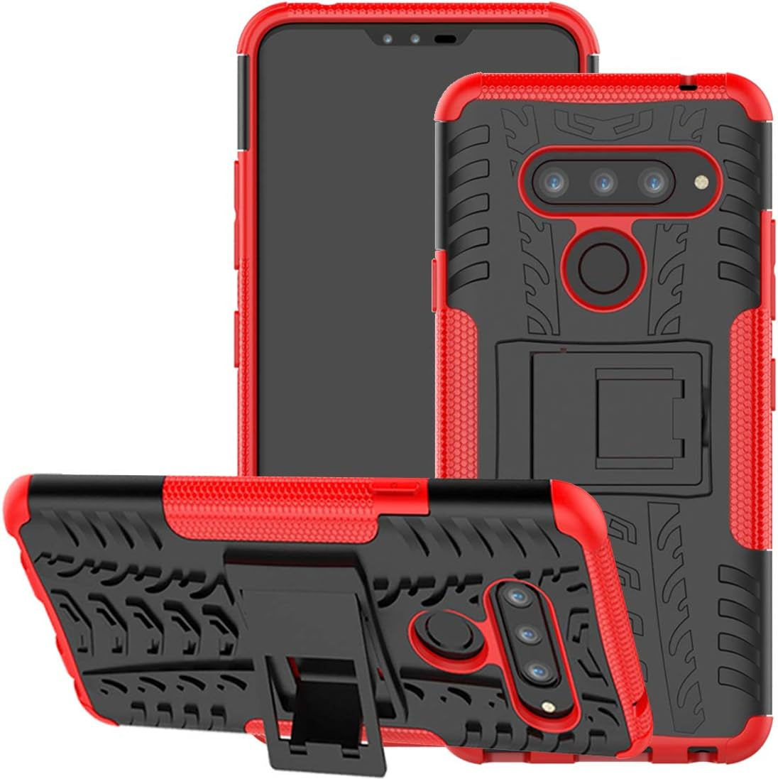 Yerebel for LG V35 Thinq Case, for LG V30 Case, for LG V30S Thinq Case, with Kickstand Hard PC Back Cover Soft TPU Dual Layer Protection Phone Cover for LG V35/LG V30 plus (Orange)  Yerebel Red  