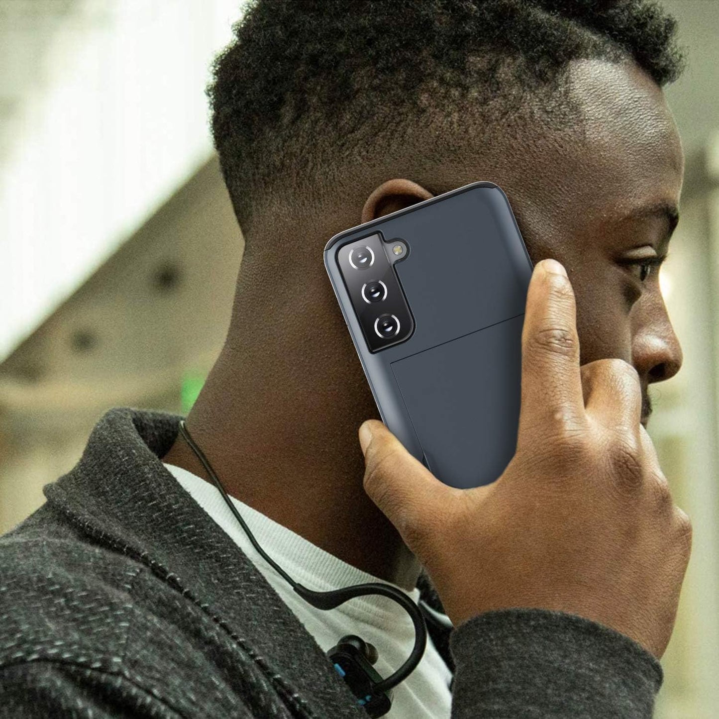 Zuslab Wallet Case Compatible with Samsung Galaxy S21 5G Phone Case with Card Holder Shockproof anti Scratch Compatible with Samsung Galaxy S21 5G with Screen Protector[X2Pack] Dark Blue  ZUSLAB   