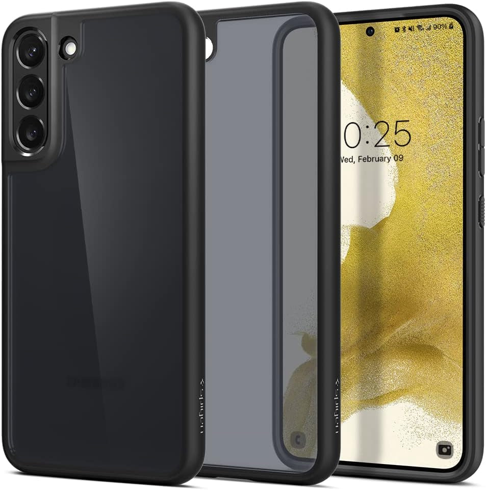 Spigen Ultra Hybrid Designed for Galaxy S22 Case (2022) - Crystal Clear  Spigen Frost Black  