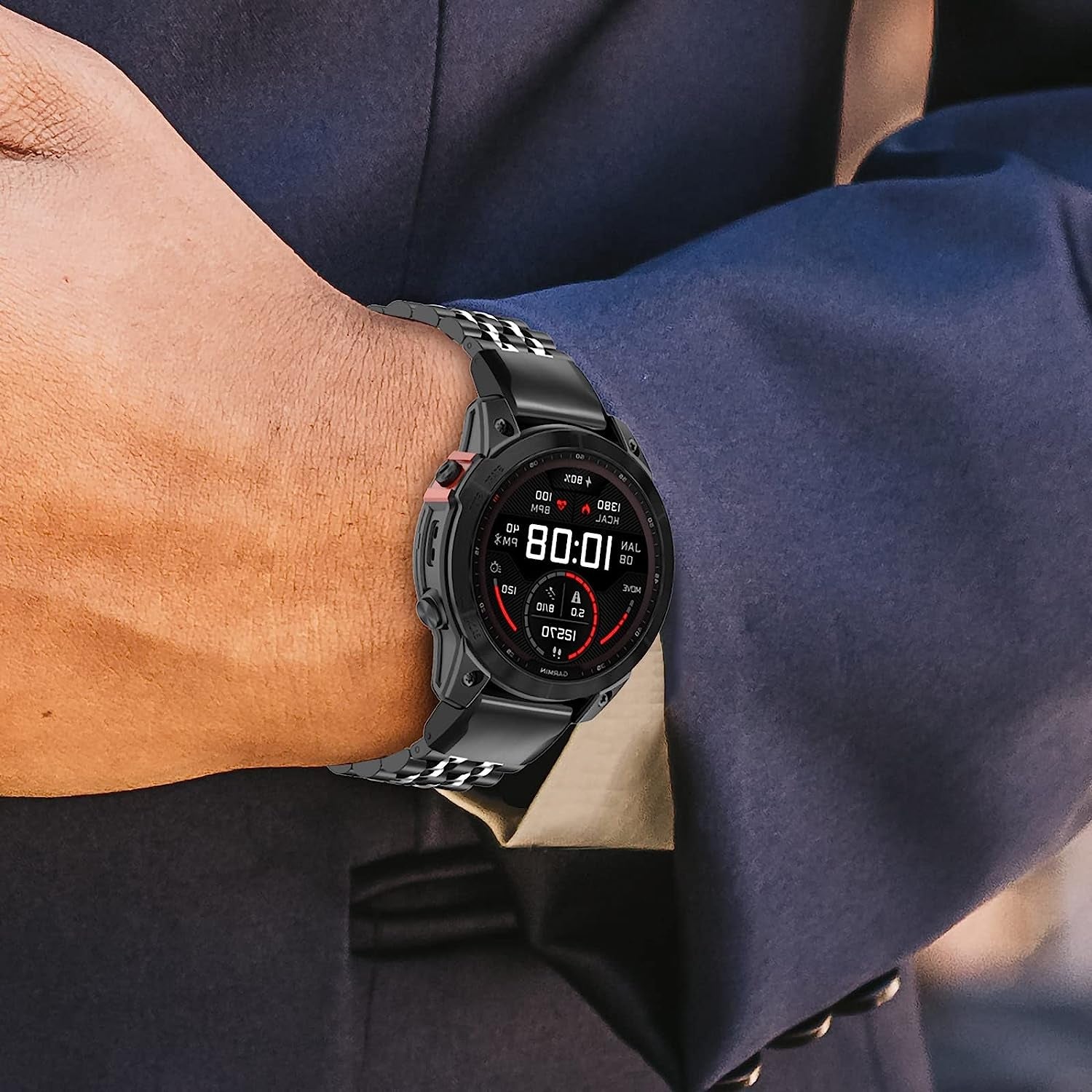 ZPJPPLX 26Mm Quick Fit Metal Band Compatible with Fenix 7X Watch Band, Stainless Steel Replacement Straps for Garmin Tactix 7 Pro/Fenix 6X/ 6X Pro/5X/5X Plus/Enduro 2/Descent Mk2I  ZPJPPLX   