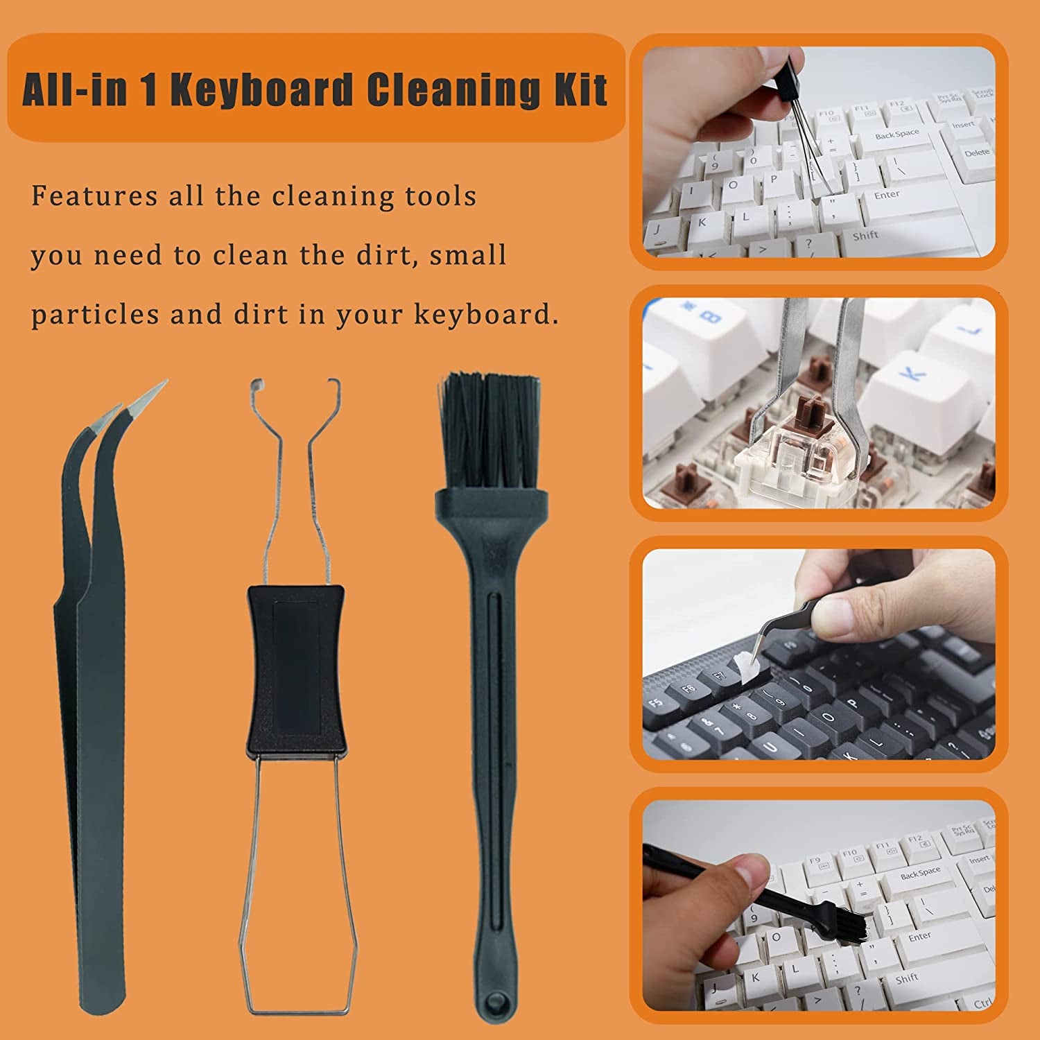 191PCS Keyboard Cleaning Kit, Soft Brush Keyboard Cleaner Pen with Keycap Puller, Earbud Cleaning Putty for Airpods for Iphone, Multi-Function Cleaning Kit for Airpods 1/2/3 Pro Keyboard Phone  KEYONEKJO   