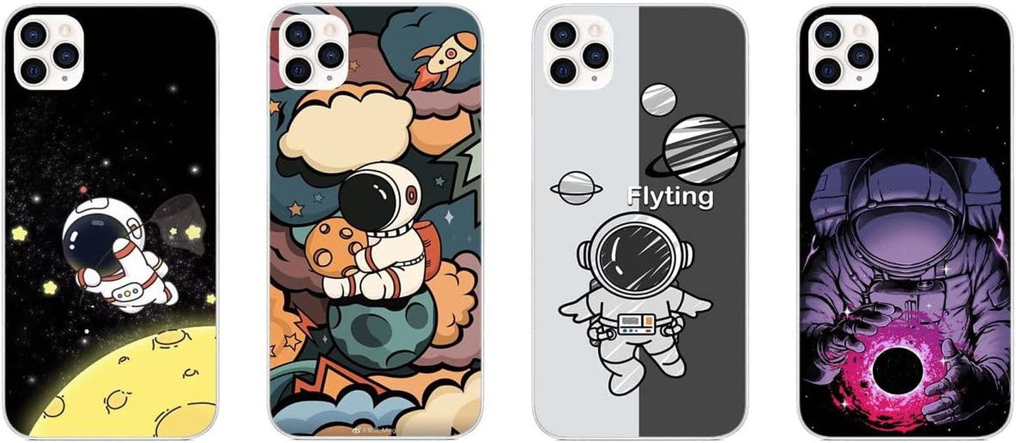 Compatible with LG G7 | LG G7 Thinq | LG G7 Fit | LG G7 One Case Cute Cartoon Astronaut Cosmonaut 355 Cool Kids Girls Women Man Soft Flexible TPU Silicone Phone Case Clear  PTGVCTA   