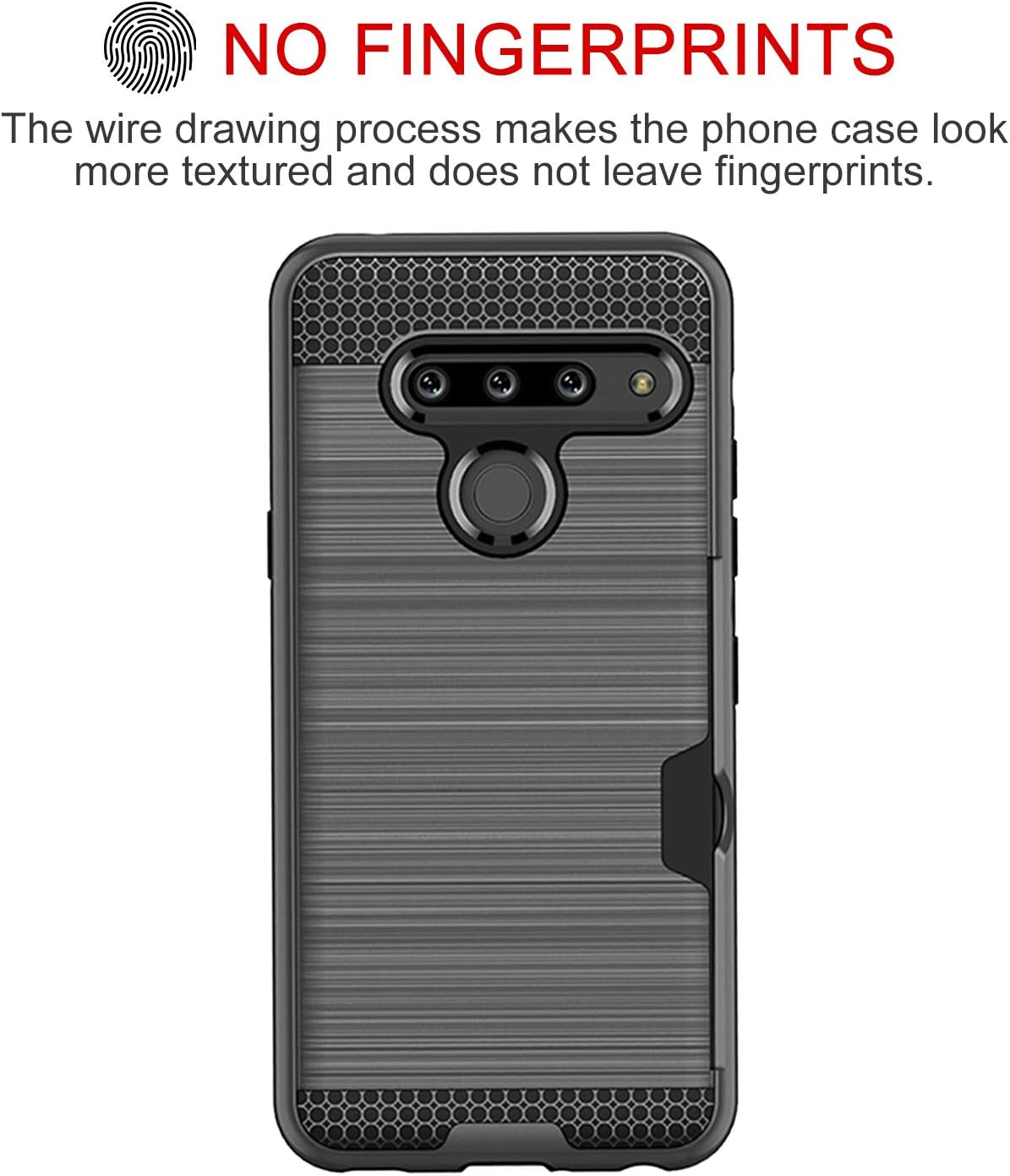 Case for LG G8, Thinq Case with Card Slot Holder, Shock Absorption Case Protective Cover for LG G8 (Gray)  jia   