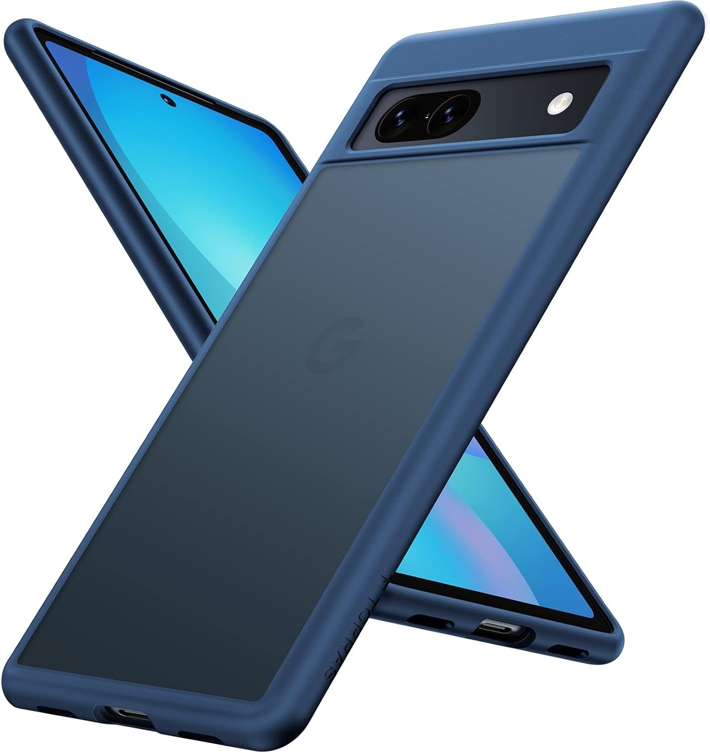 TORRAS Shockproof for Google Pixel 7A Case Blue, [Military Grade Drop Tested] Translucent Slim Protective Hard Back & Soft Edge Cover Phone Case for Google 7A Case,Blue  TORRAS   