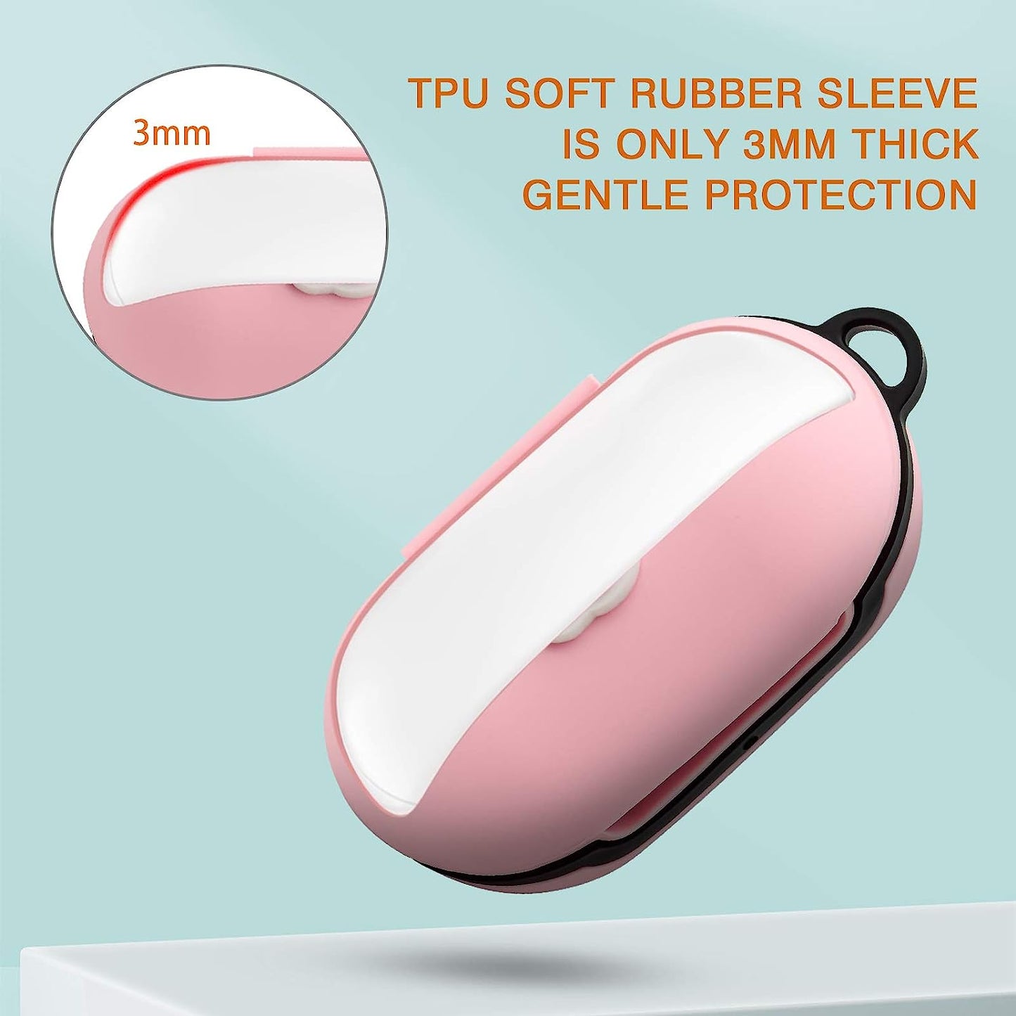 Newseego Compatible with Galaxy Buds Case, Cute 3D Funny Cover Soft Silicone Cartoon Shockproof Case with Ring Buckle Keychain Fashion Design Galaxy Buds Silicone Case for Girls Teens-Pink Cat Paw  Newseego   