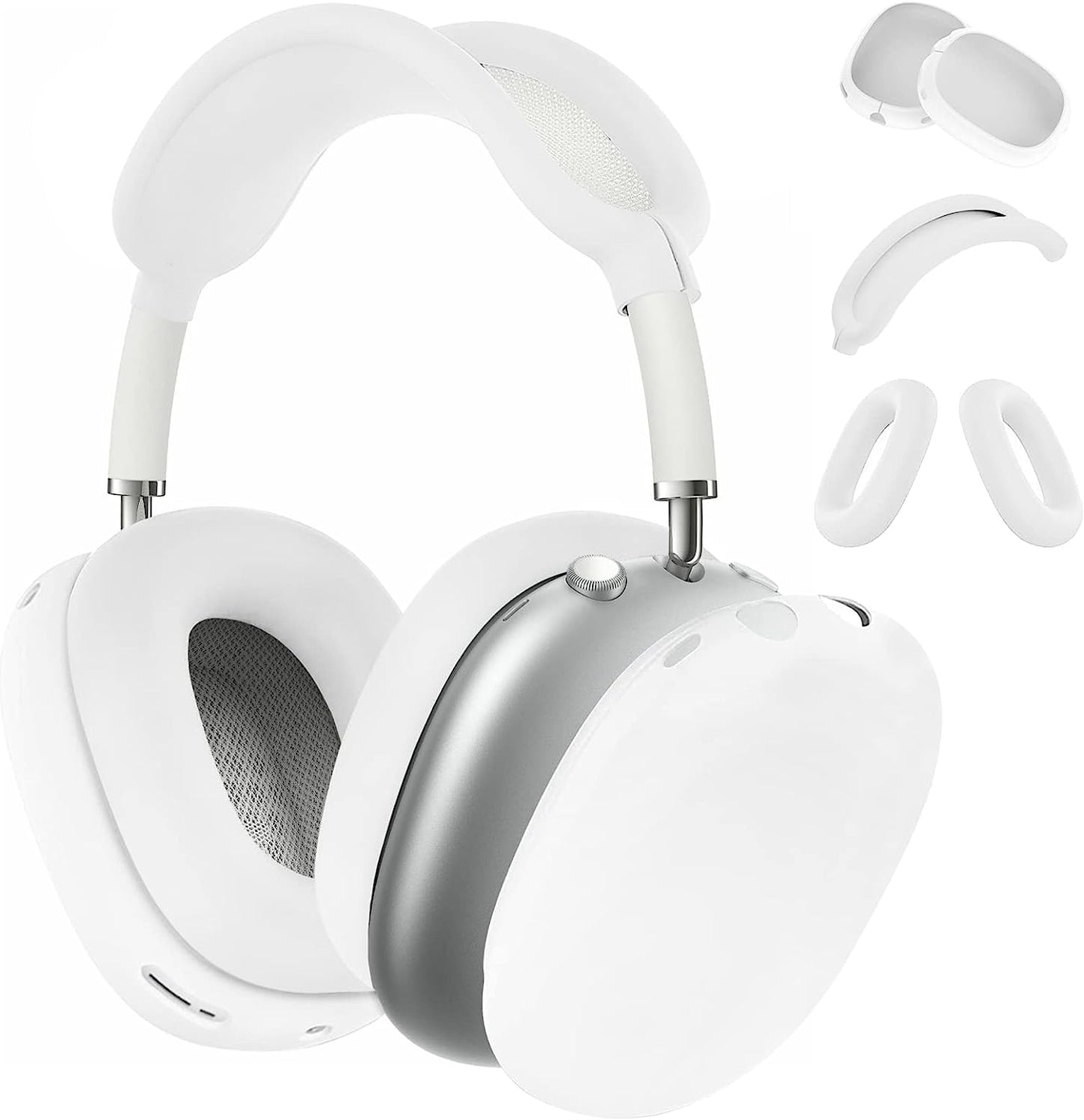 Aiaabq for Airpods Max Case Cover,Anti-Scratch Ear Pad Case Cover/Ear Cups Cover/Headband Cover for Airpods Max, Accessories Soft Silicone Skin Protector for Apple Airpods Max  Aiaabq White  