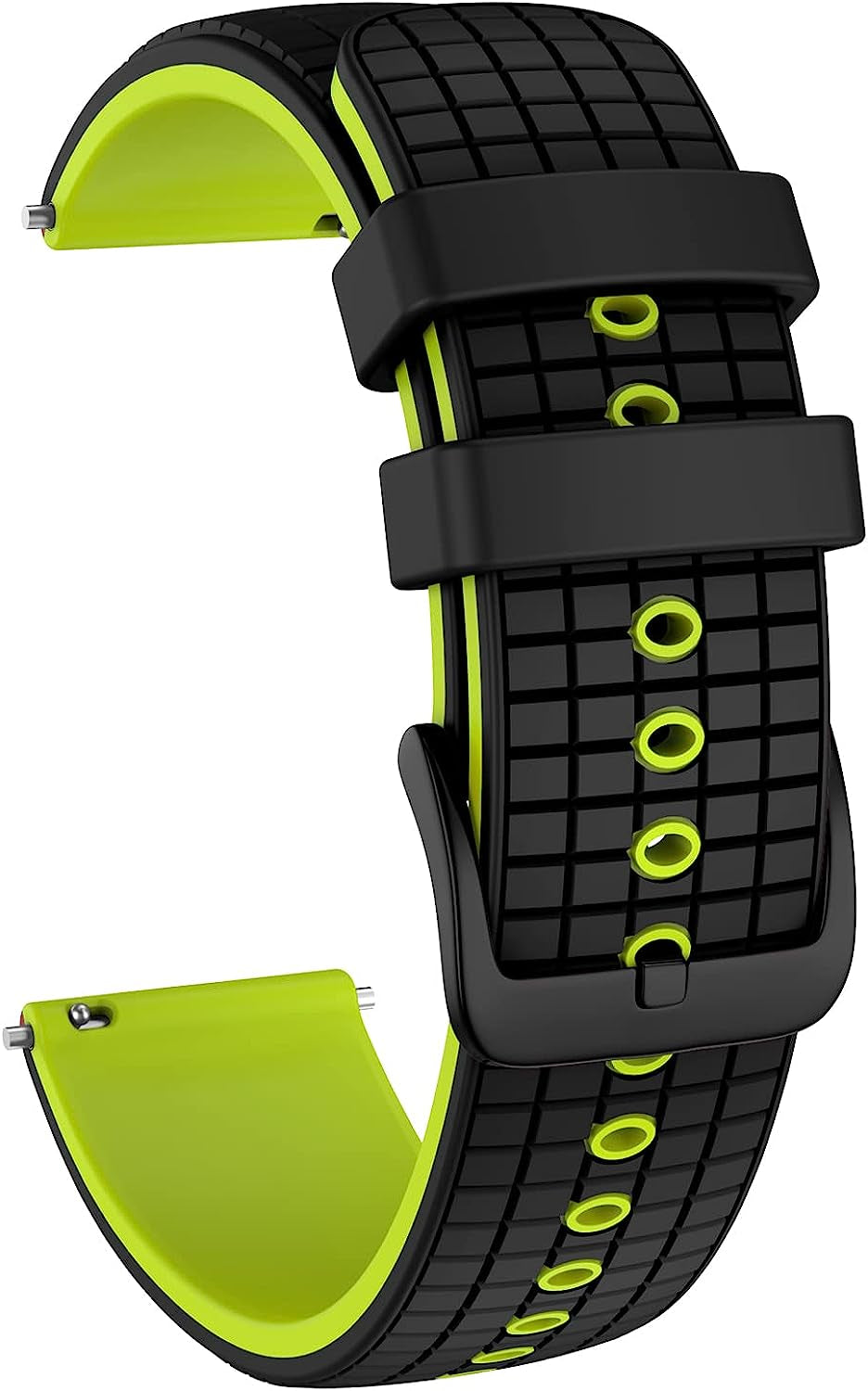 ISABAKE Watch Band for Compatible with Garmin Vivoactive 4/ Samsung Galaxy Watch 46Mm, 22Mm Silicone Bands for Ticwatch Pro S2//E2/Venu 2/Samsung Gear S3 Classic/Samsung Gear S3 Frontier/ Huawei GT Smartwatch  Isabake Black&Lime 22MM 