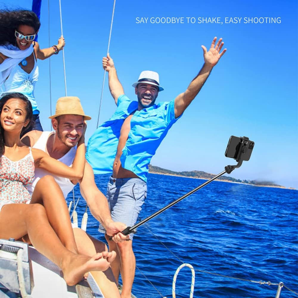 KOMI Selfie Stick - 4 in 1 Selfie Stick Tripod Extendable Phone Tripod Portable with Detachable Wireless Remote Compatible with Iphone Samsung Camera Android (Mini Black)  KOMI   