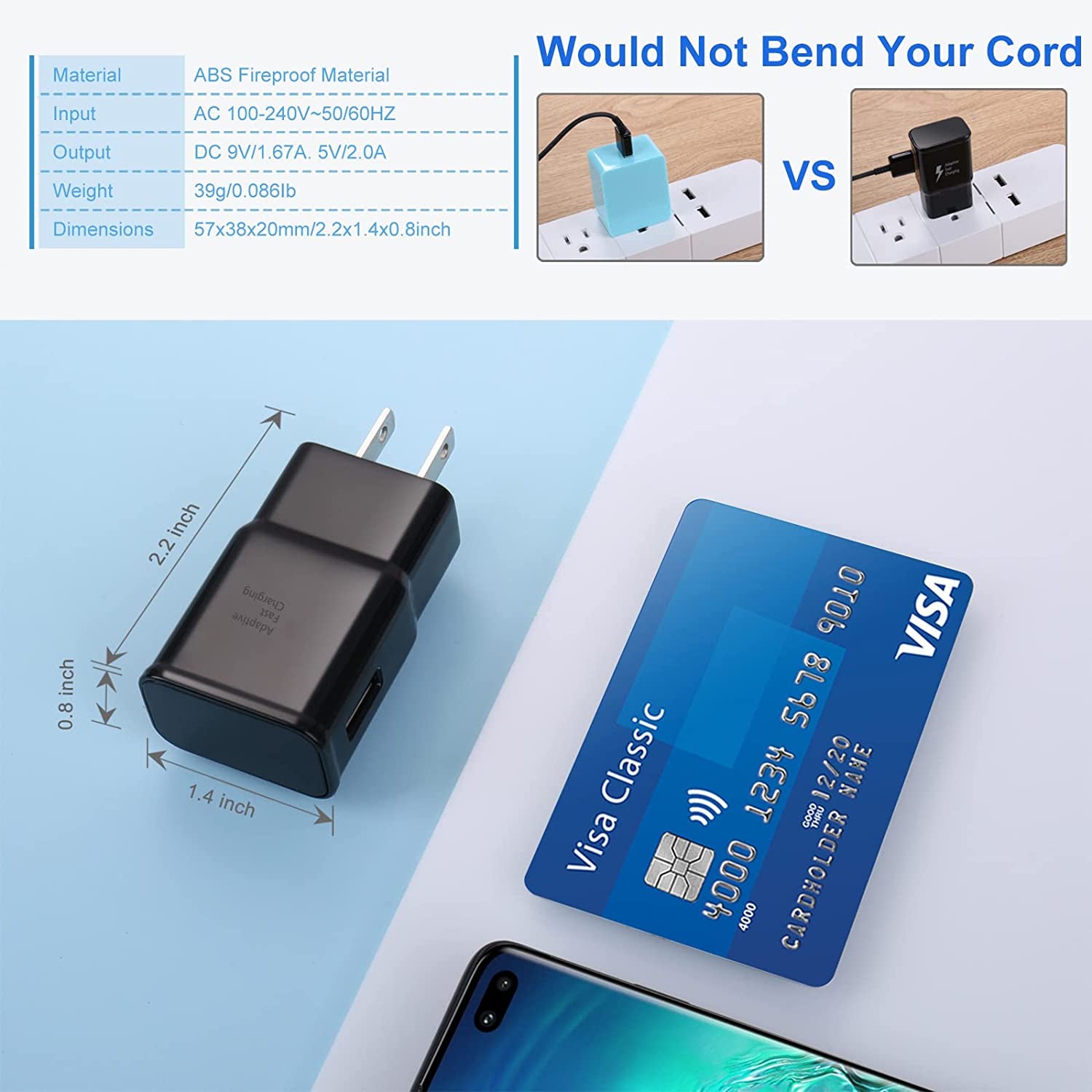 Adaptive Fast Charging USB Wall Charger, Qihop 4-Pack Fast Charging Block Travel USB Charger Adapter Compatible Samsung Galaxy S21 S20 S10 S9 S8 S7 Edge Plus, Note 8 9 10+, A13 A32 A52 A53 Iphone  Shenzhen Hao Nuo Tian Electronics Co.Ltd   