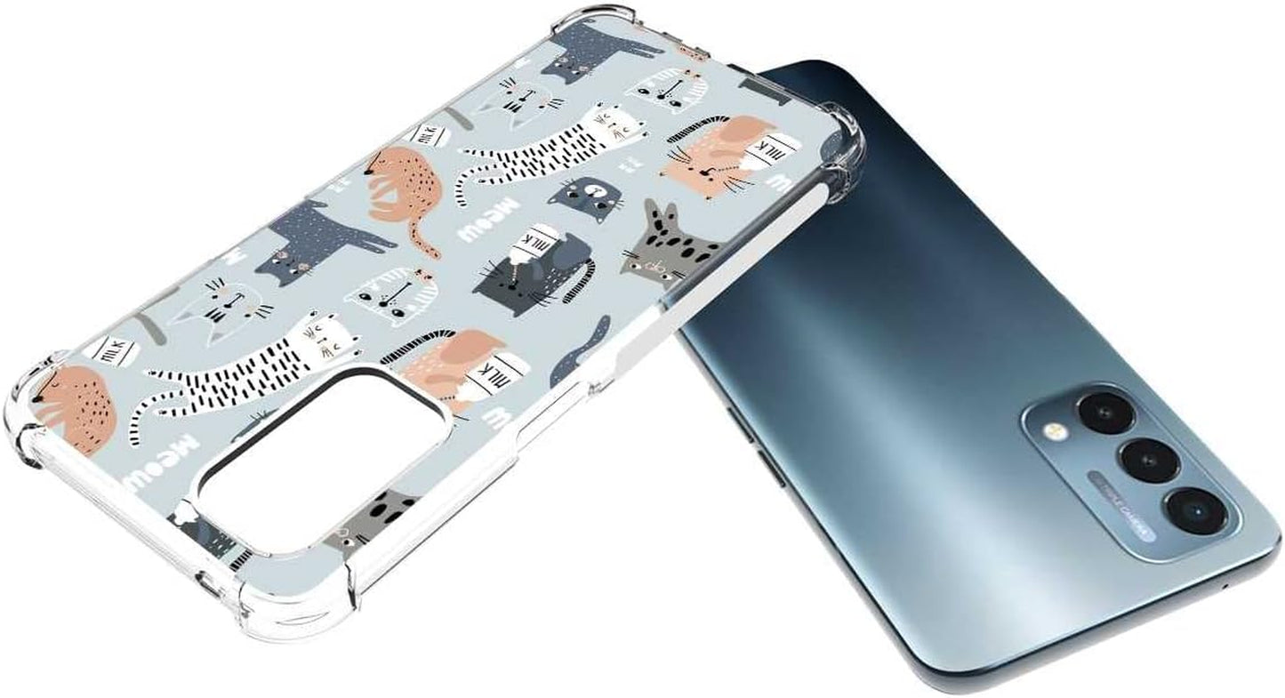 Compatible with Oneplus Nord N200 5G/Oppo A93 5G Cat Case, Cute Kitten Cat Cartoon Animal Pattern for Oneplus Case Girls Boys, Soft TPU Shock Resistant Case for Oneplus  TOSIER   
