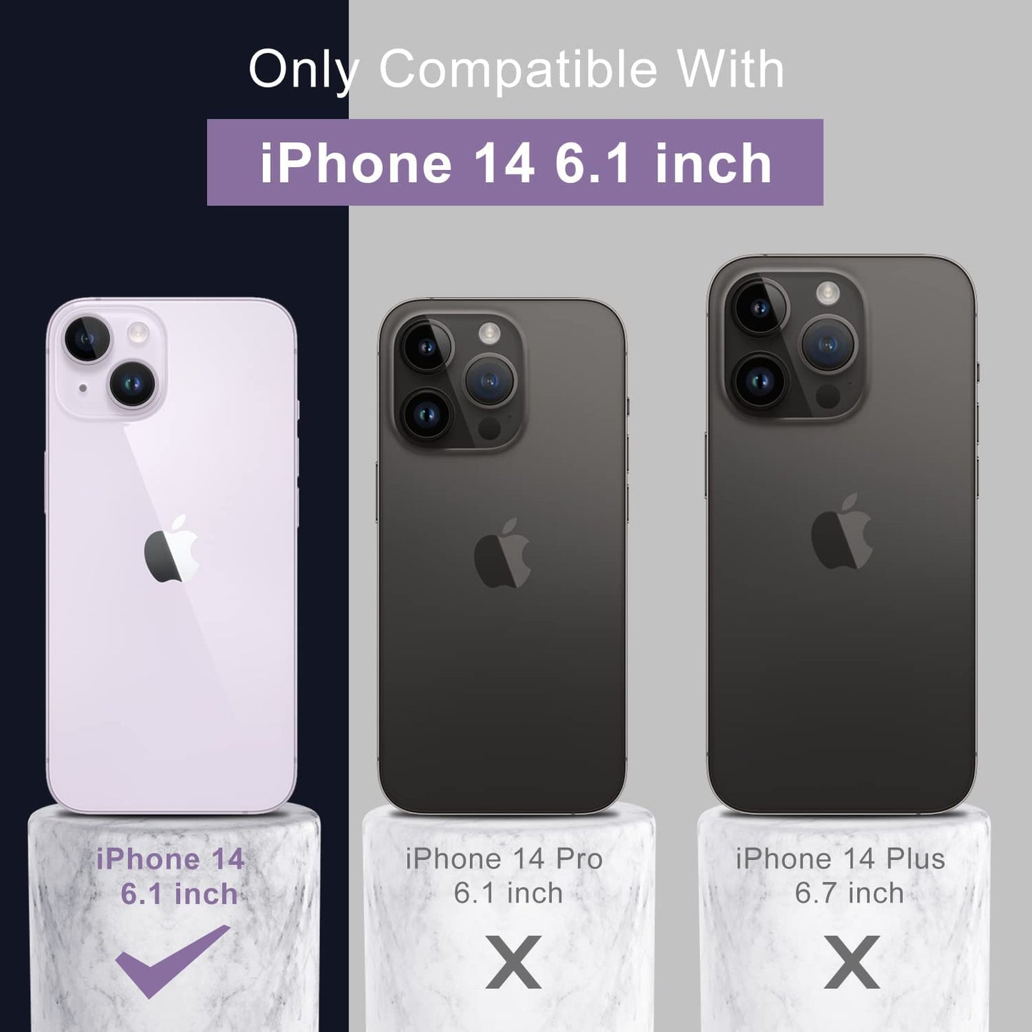 DEENAKIN Iphone 14 Case with Screen Protector,Enhanced Camera Cover,Passing 16Ft Drop Tested Soft Silicone Gel Rubber,Slim Fit Protective Phone Case for Iphone 14 6.1" Dark Blue  DEENAKIN   