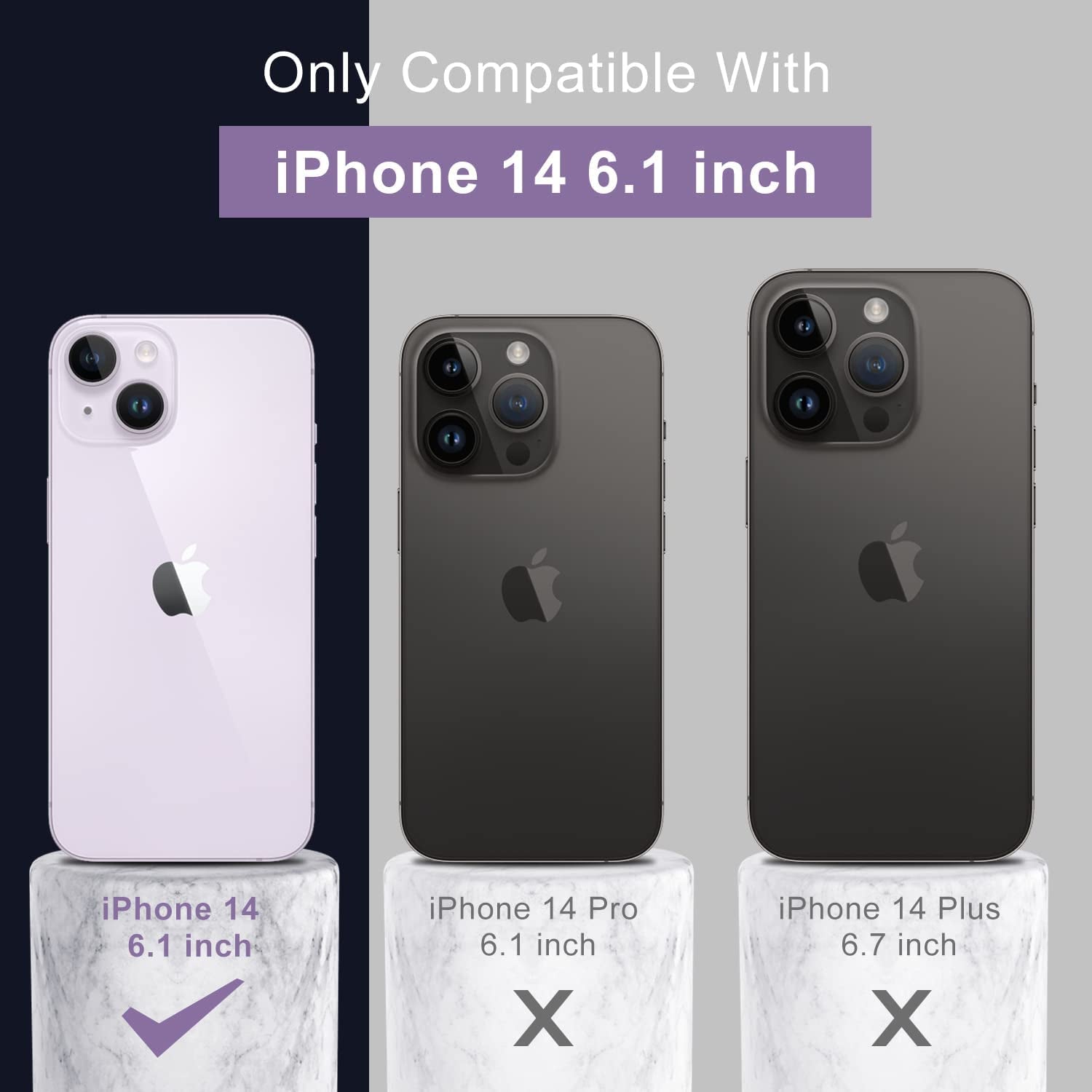 DEENAKIN Iphone 14 Case with Screen Protector,Enhanced Camera Cover,Passing 16Ft Drop Tested Soft Silicone Gel Rubber,Slim Fit Protective Phone Case for Iphone 14 6.1" Dark Blue  DEENAKIN   