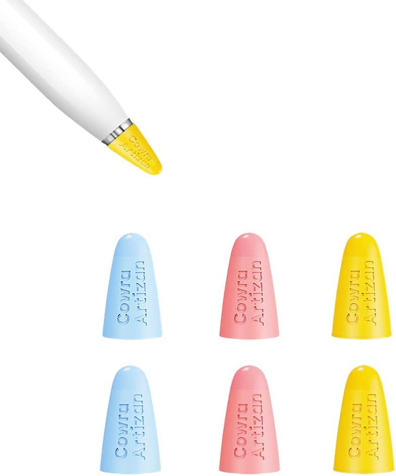 Compatible with Upgraded [Pen like ] Pencil Tips Fits for Apple 2Nd 1St Gen Ipad Pro Pencil, Replacement Ipencil Nibs for Ipad Pro Pencil,No Wear Out Fine Point Precise Control Resistance White&Clear  LOVE MEI blue,pink,yellow  