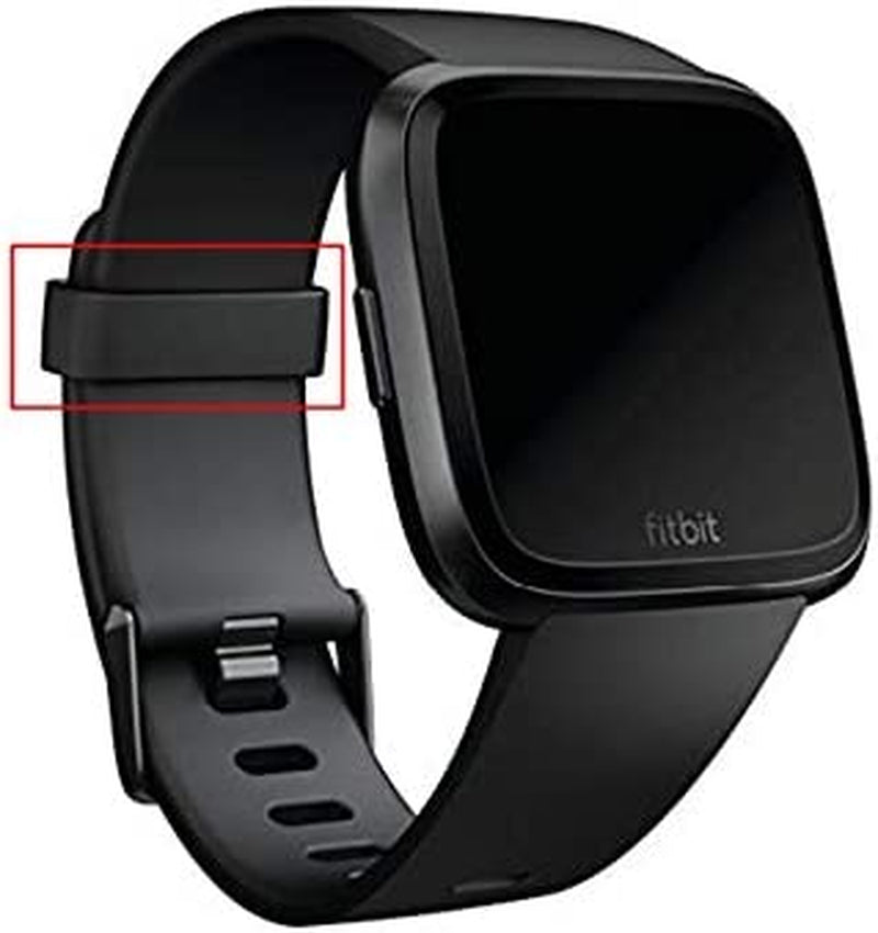 Fastener Rings Compatible for Fitbit Versa Versa 2 Versa 3 Versa 4 Versa SE Versa Lite Sense Bands 6-PACK Security Loop Holder Keeper Retainer Fixed Non-Slip Silicon Loops for Versa Smartwatch,Black  E ECSEM   