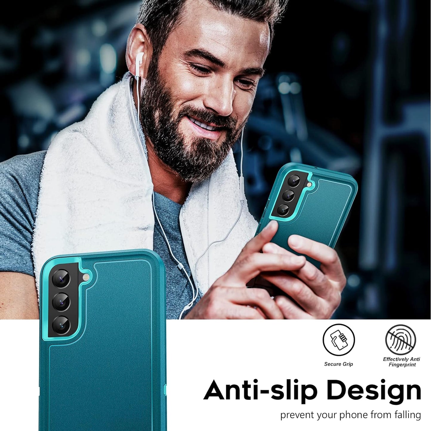 Leyi for S22 plus Case, Galaxy S22 plus Case, 3 in 1 Full Body Shockproof Rubber Dustproof Rugged Defender Protection Case for S22 Plus, Teal  LeYi   