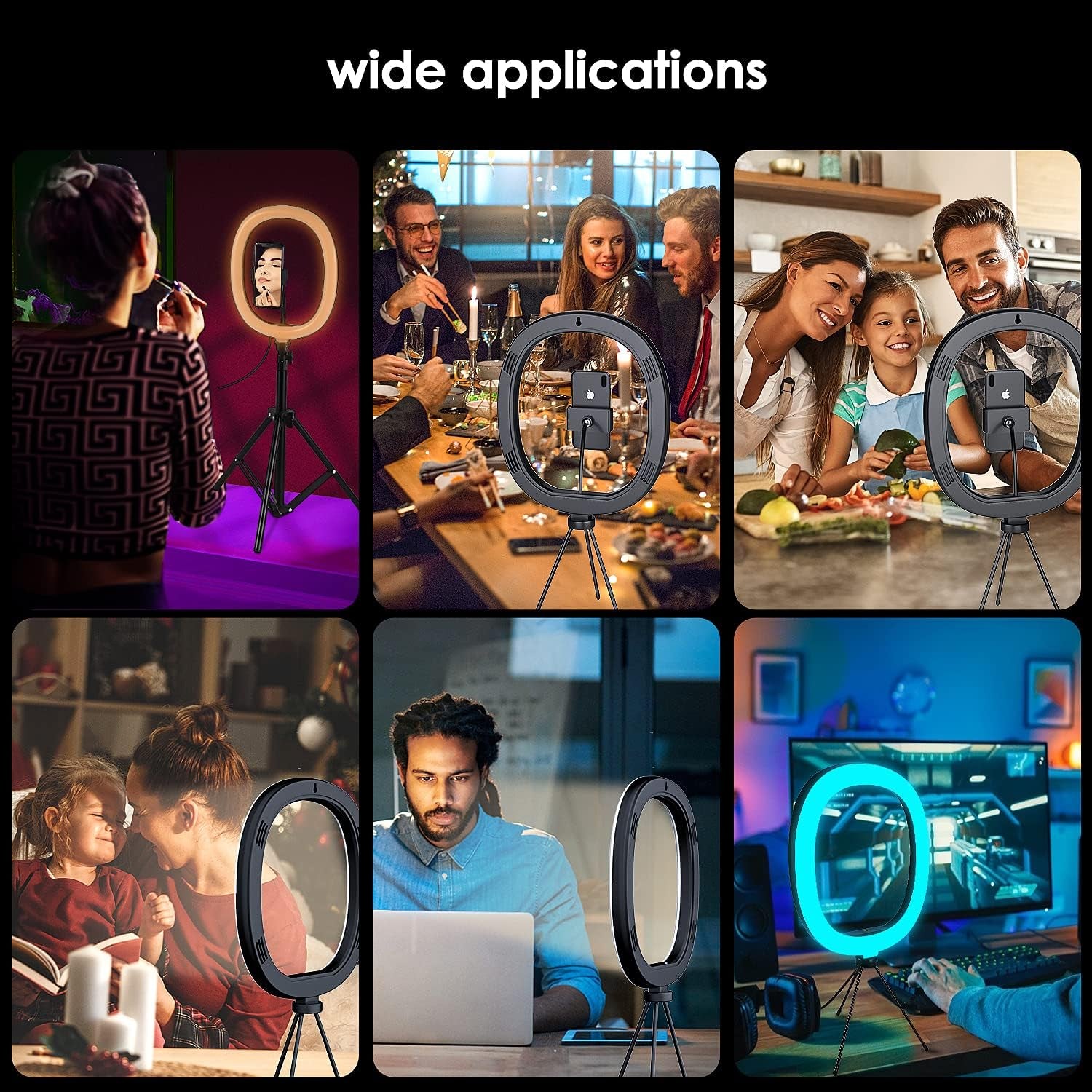 12'' RGB Selfie Ring Light,Mayoga Dimmable LED Ring Light with Tripod Stand & Phone Holder,Circle Light for Live Stream/Youtube Video/Makeup/Tik Tok/Vlogging,Compatible with Iphone Android  MAYOGA   