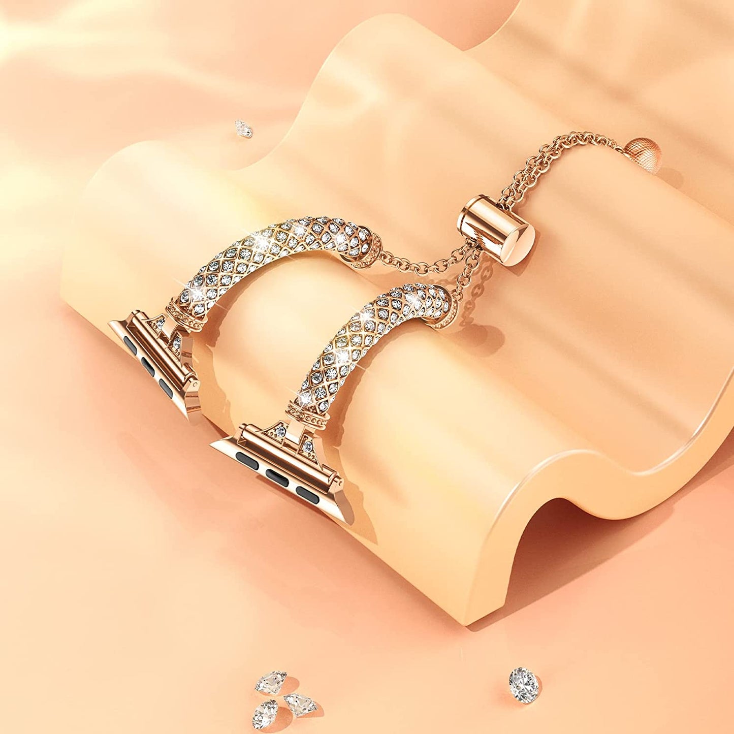 LETOID Bling Band Compatible with Apple Watch – 38Mm 40Mm 41Mm 42Mm 44Mm 45Mm 49Mm Women Fancy Slim Metal Bracelet Strap with Rhinestone for Iwatch Series 8 7 SE 6 5 4 3 2 1  LETOID   