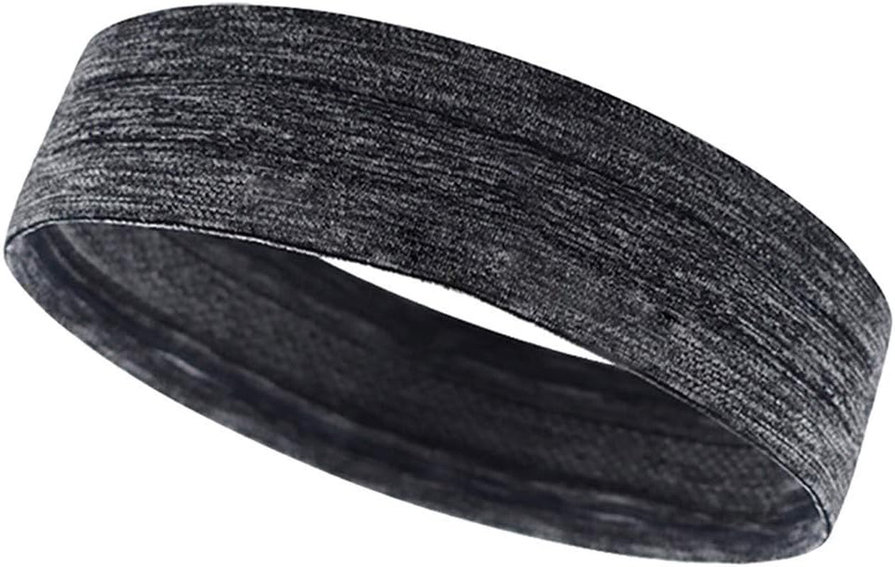 Cnebo Yoga Sports Headband for Women & Men, Breathable Solid Sweatband Anti-Slip Headbands Workout Running Headwrap Hair Bands  Cnebo Headbands Gray  