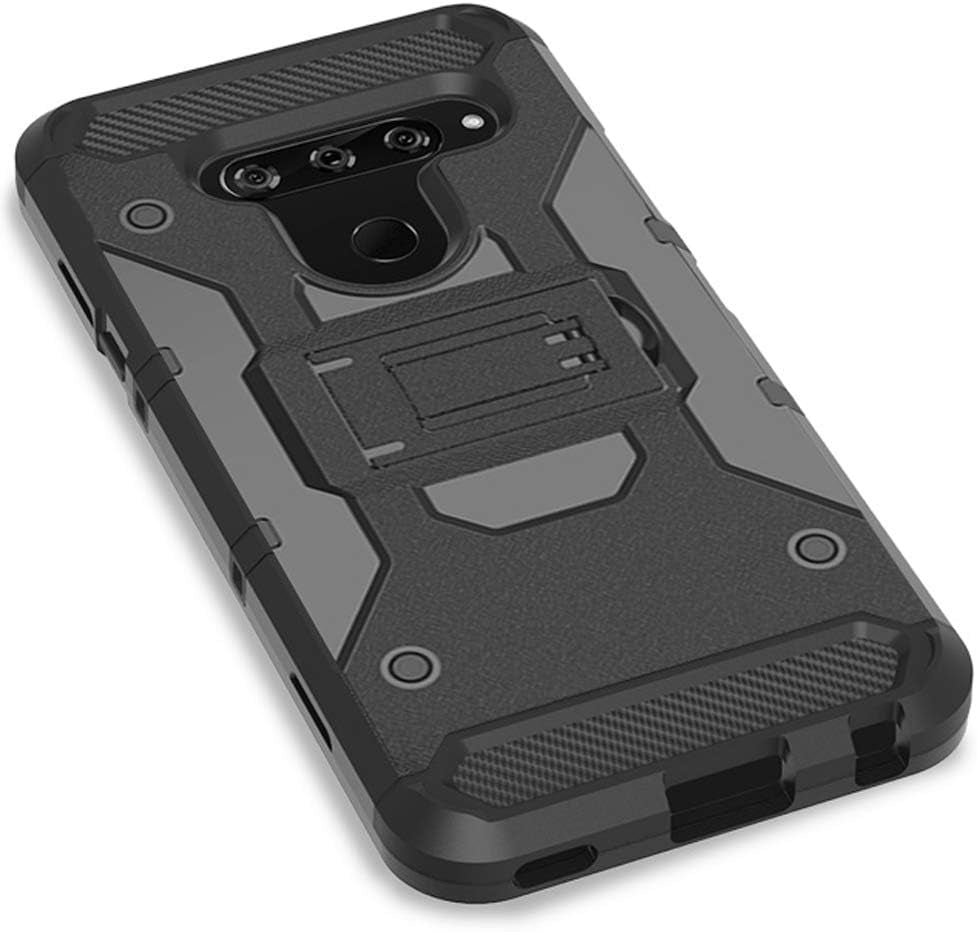 Telegaming LG V40, LG V40 Thinq Case with HD Soft Screen Protector, Heavy Duty Shock Absorption Hybrid Rugged Case Belt Clip Holster Tough Back Cover for LG V40 / V40 Thinq  Ivy   