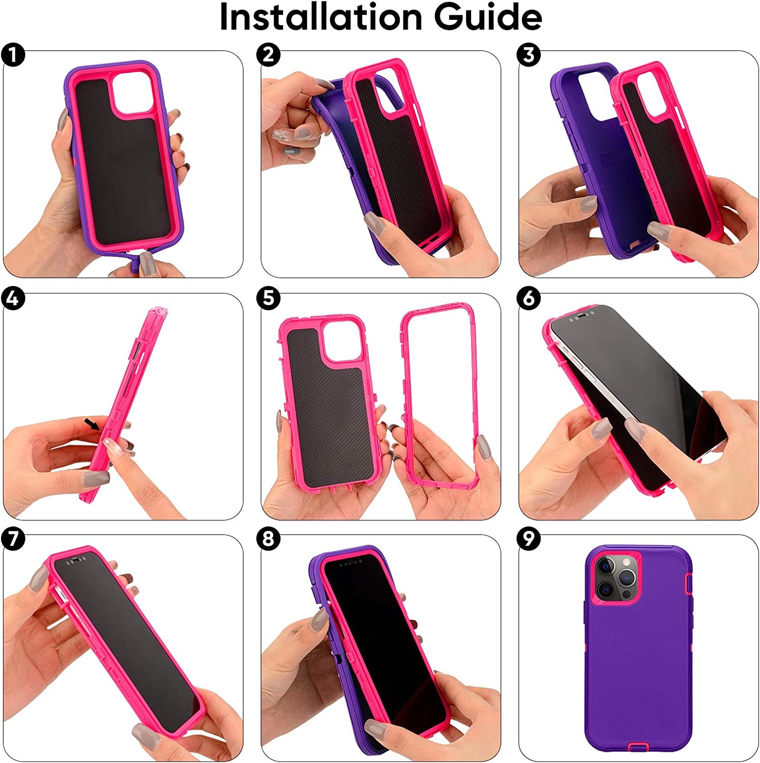 For Iphone 14 Pro Max Case with Full Body Protection, Heavy Duty Shockproof Military Grade 3 in 1 Silicone Rubber with Hard PC Rugged Durable Phone Cover for 14 Pro Max 6.7 Inch. (Teal Ltblue)  Sansunto   